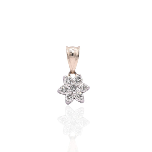 FINAL SALE: Diamond Flower Pendant 14K Yellow Gold 0.21cttw
