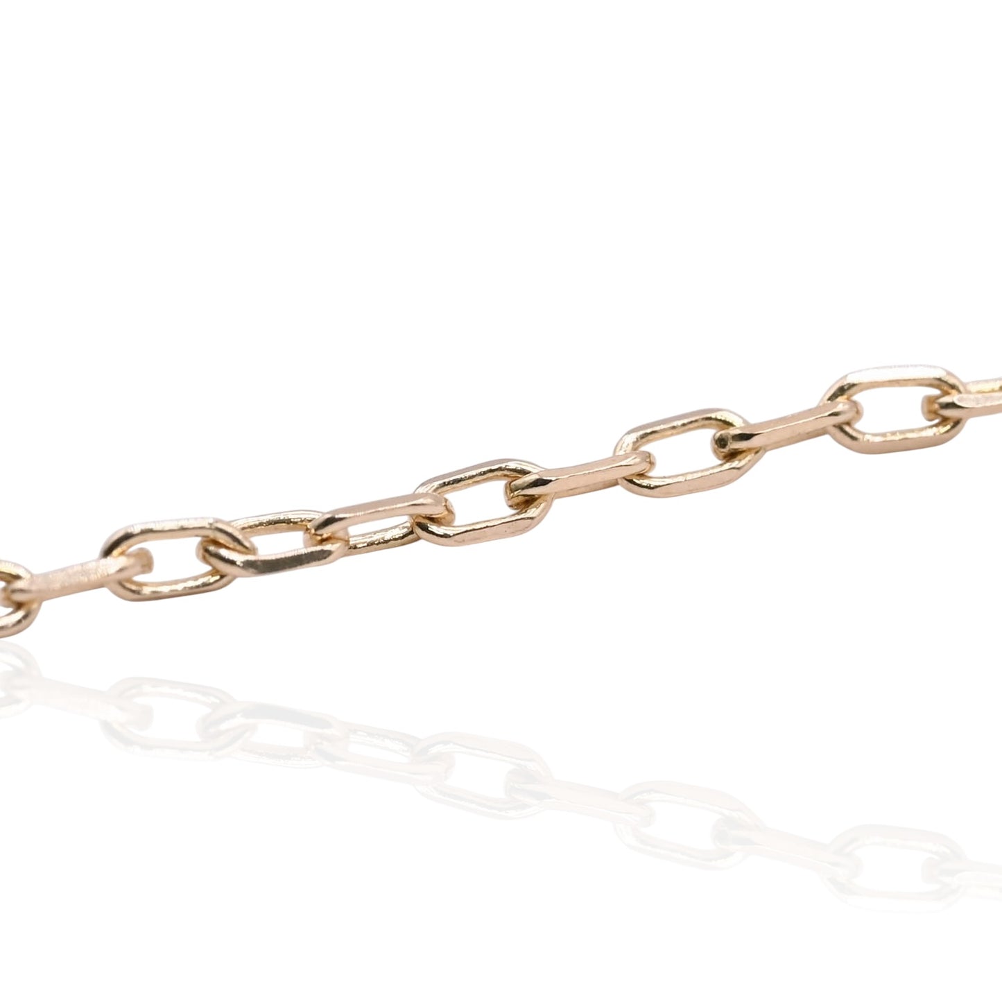 Infinity Sign Bracelet with Diamond Cut Chain 14K Yellow Gold 7.5in