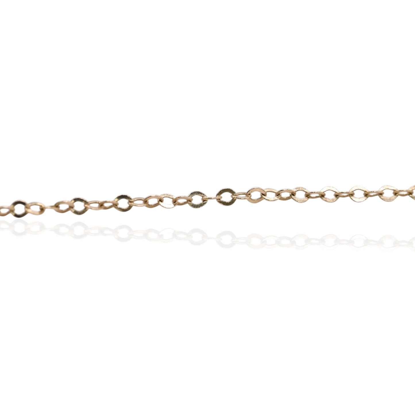 Bead Heart Bracelet with Diamond Cut Chain 14K Yellow Gold 7in