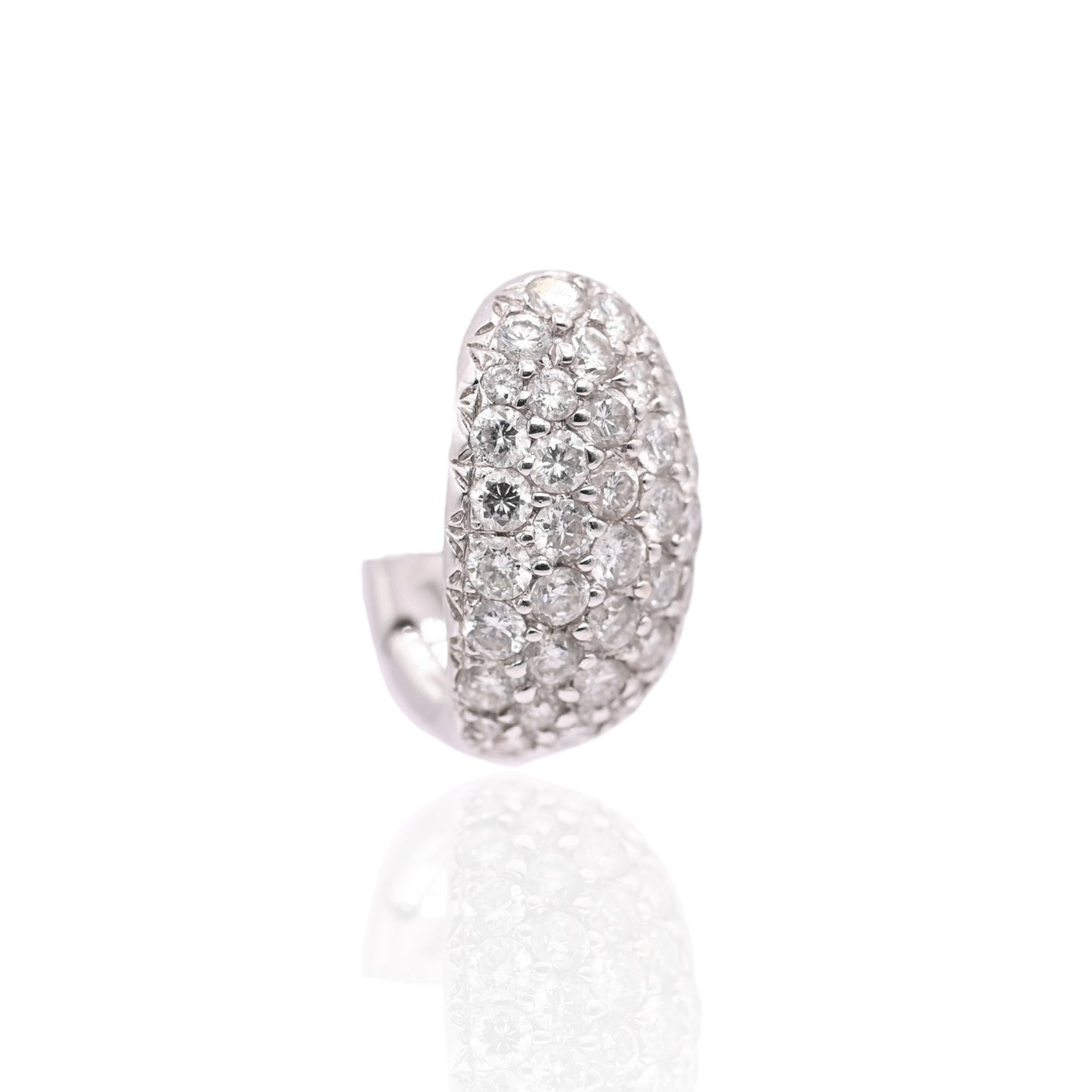 Diamond Omega Back Earrings 18K White Gold 0.78cttw