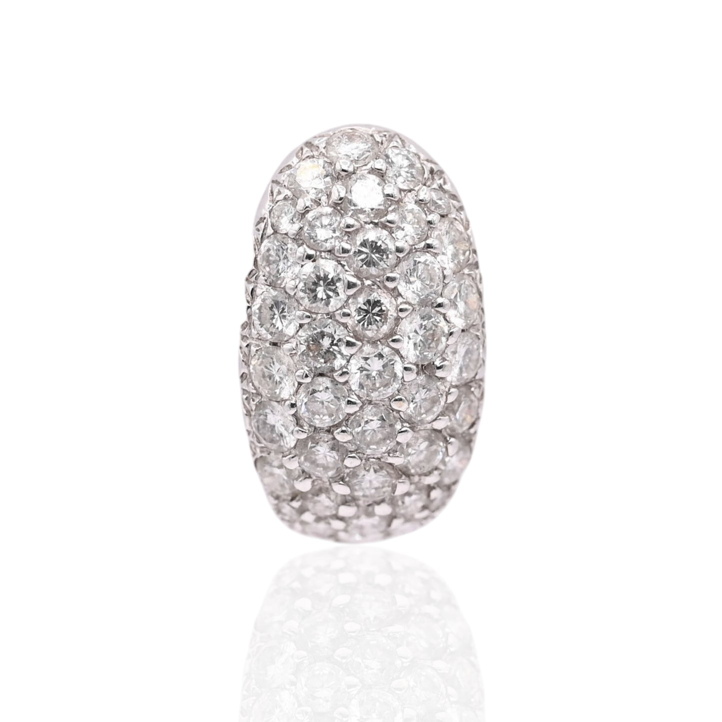 Diamond Omega Back Earrings 18K White Gold 0.78cttw