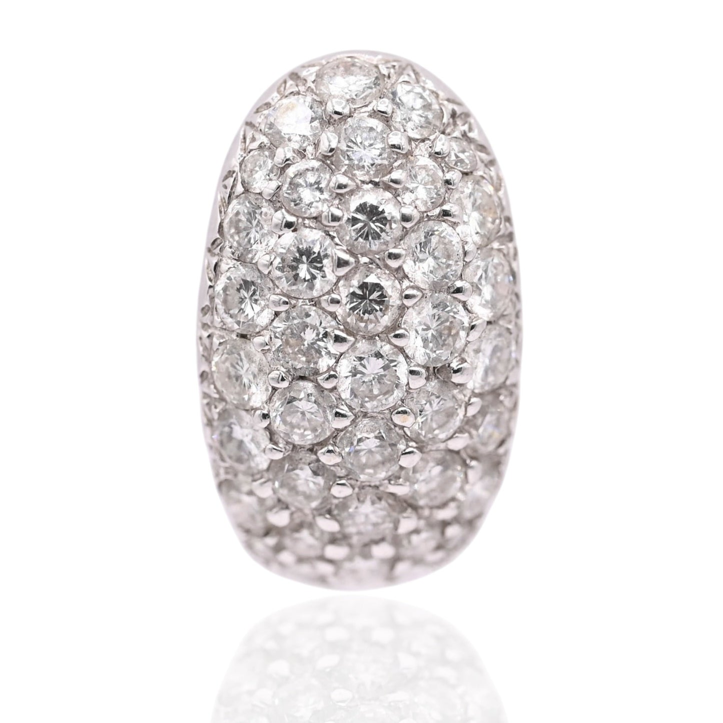 Diamond Omega Back Earrings 18K White Gold 0.78cttw