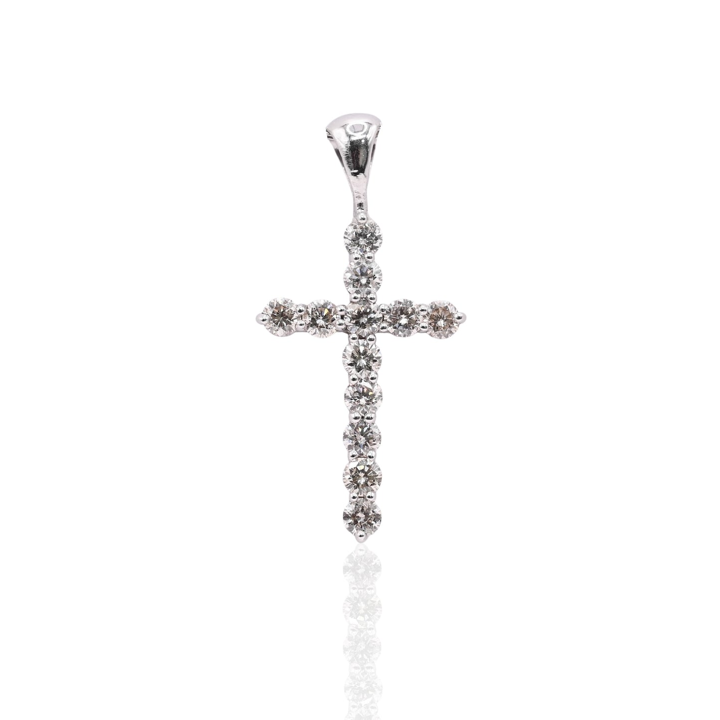 Diamond Cross 14K White Gold 0.72cttw