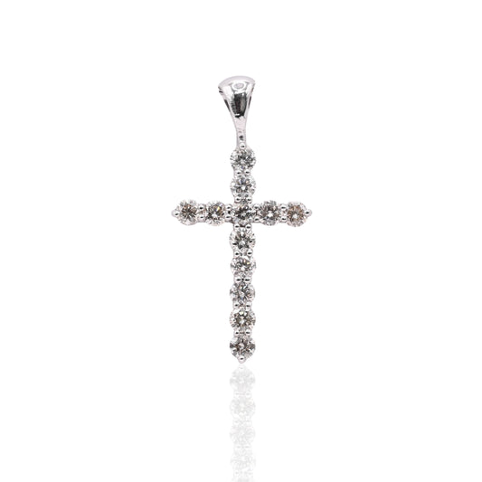 Diamond Cross 14K White Gold 0.72cttw