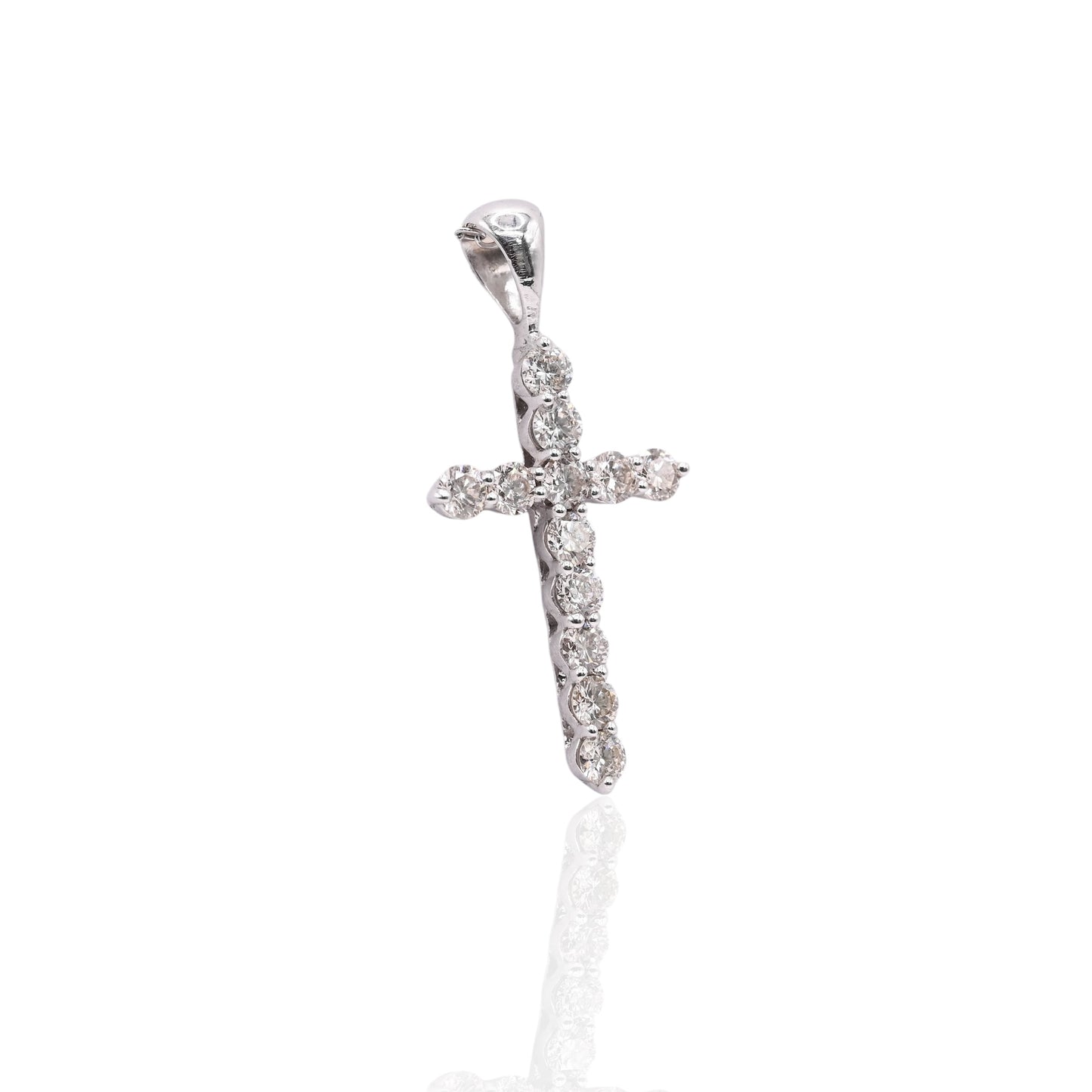 Diamond Cross 14K White Gold 0.72cttw
