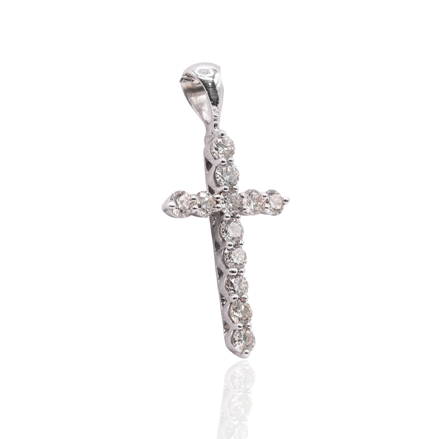 Diamond Cross 14K White Gold 0.72cttw
