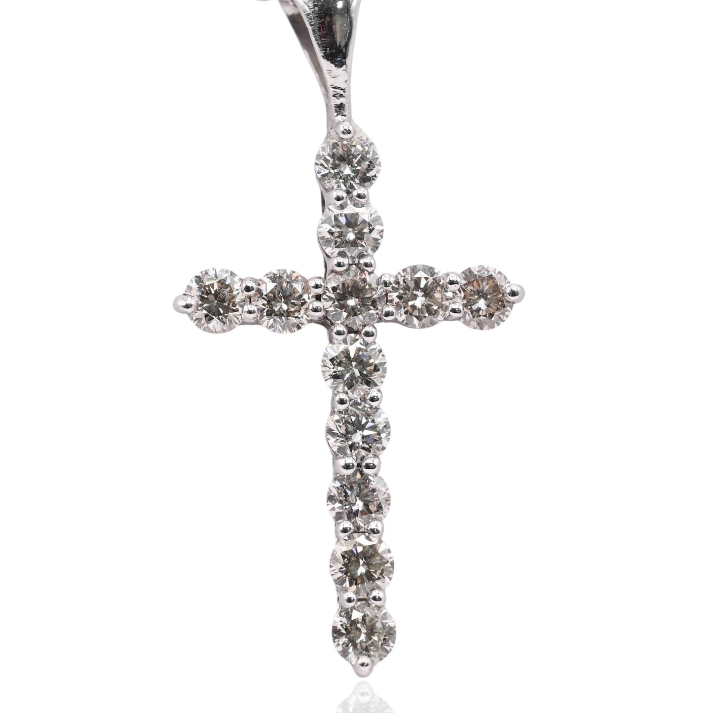 Diamond Cross 14K White Gold 0.72cttw