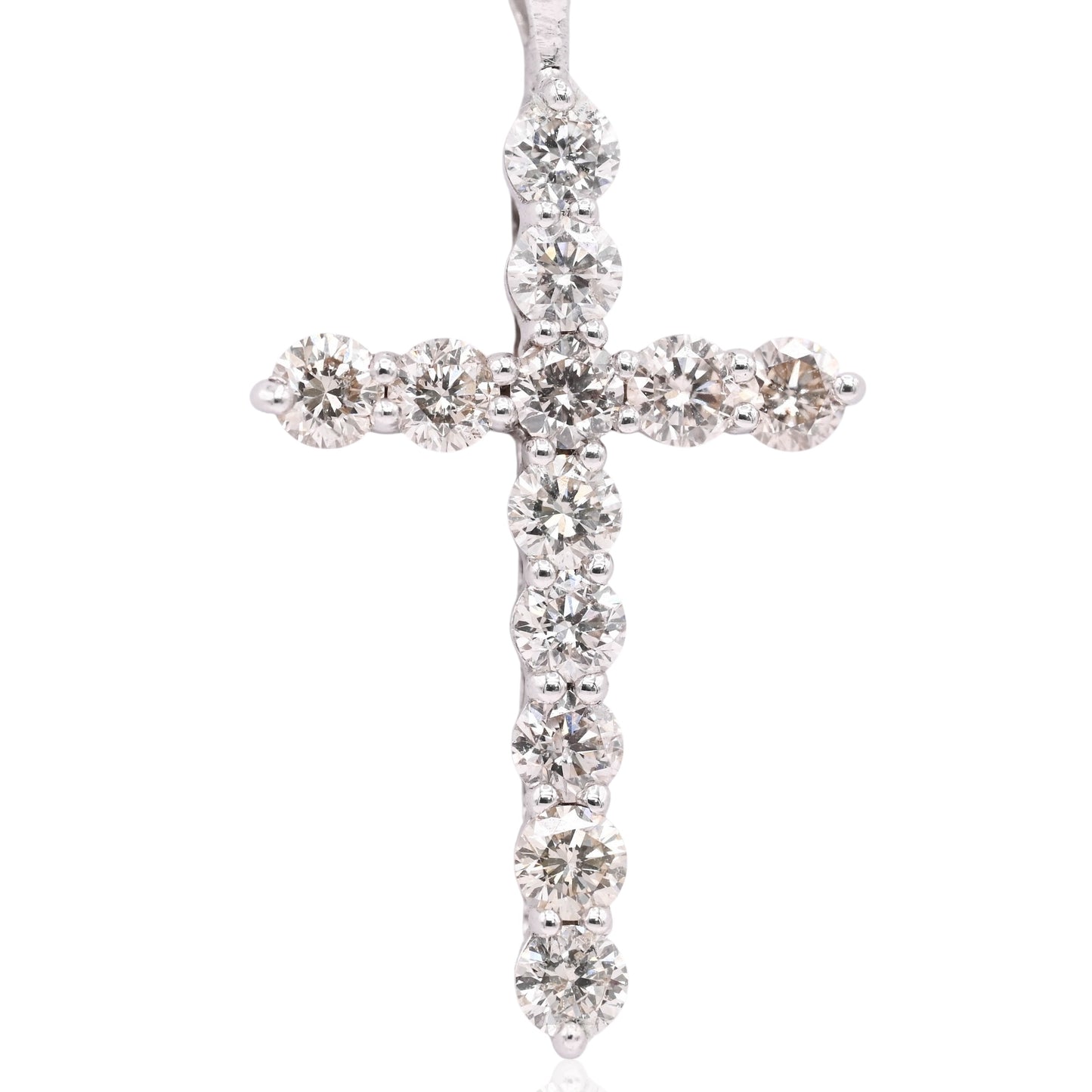 Diamond Cross 14K White Gold 0.72cttw
