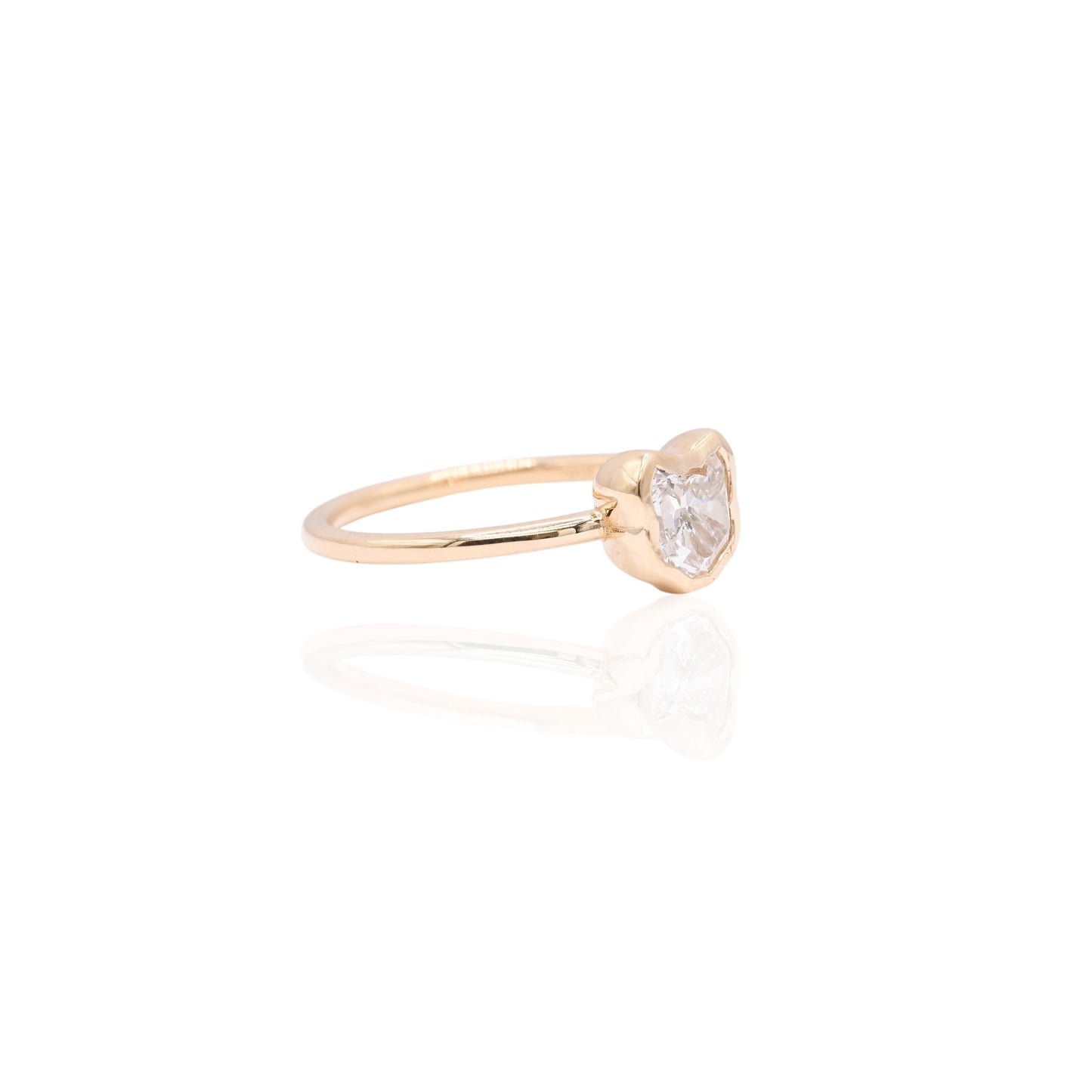 Purrfectly Loved LAB DIAMOND Bezel Cat Ring 18K Yellow Gold Size 7 (Larrea Original) 1.05cttw