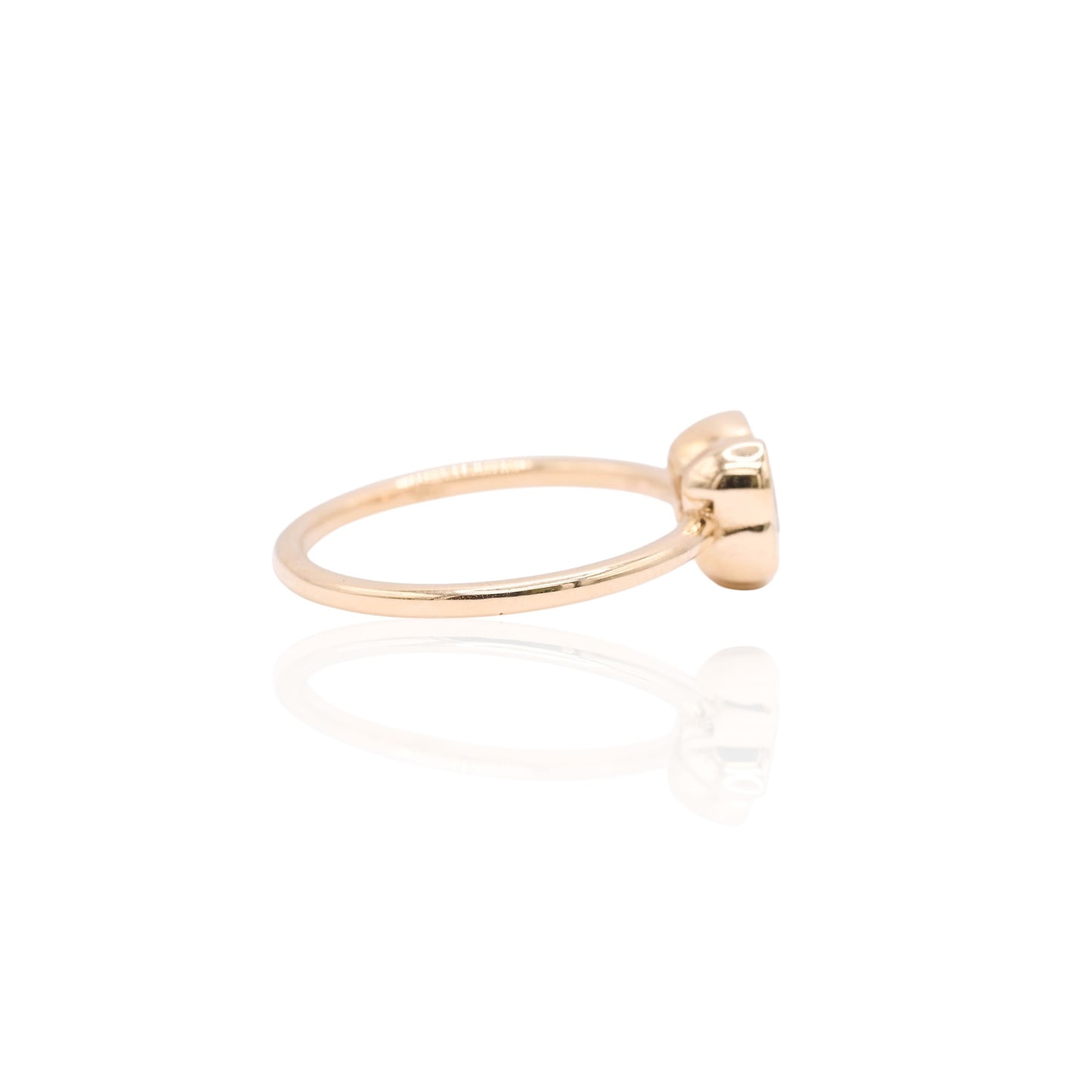 Purrfectly Loved LAB DIAMOND Bezel Cat Ring 18K Yellow Gold Size 7 (Larrea Original) 1.05cttw