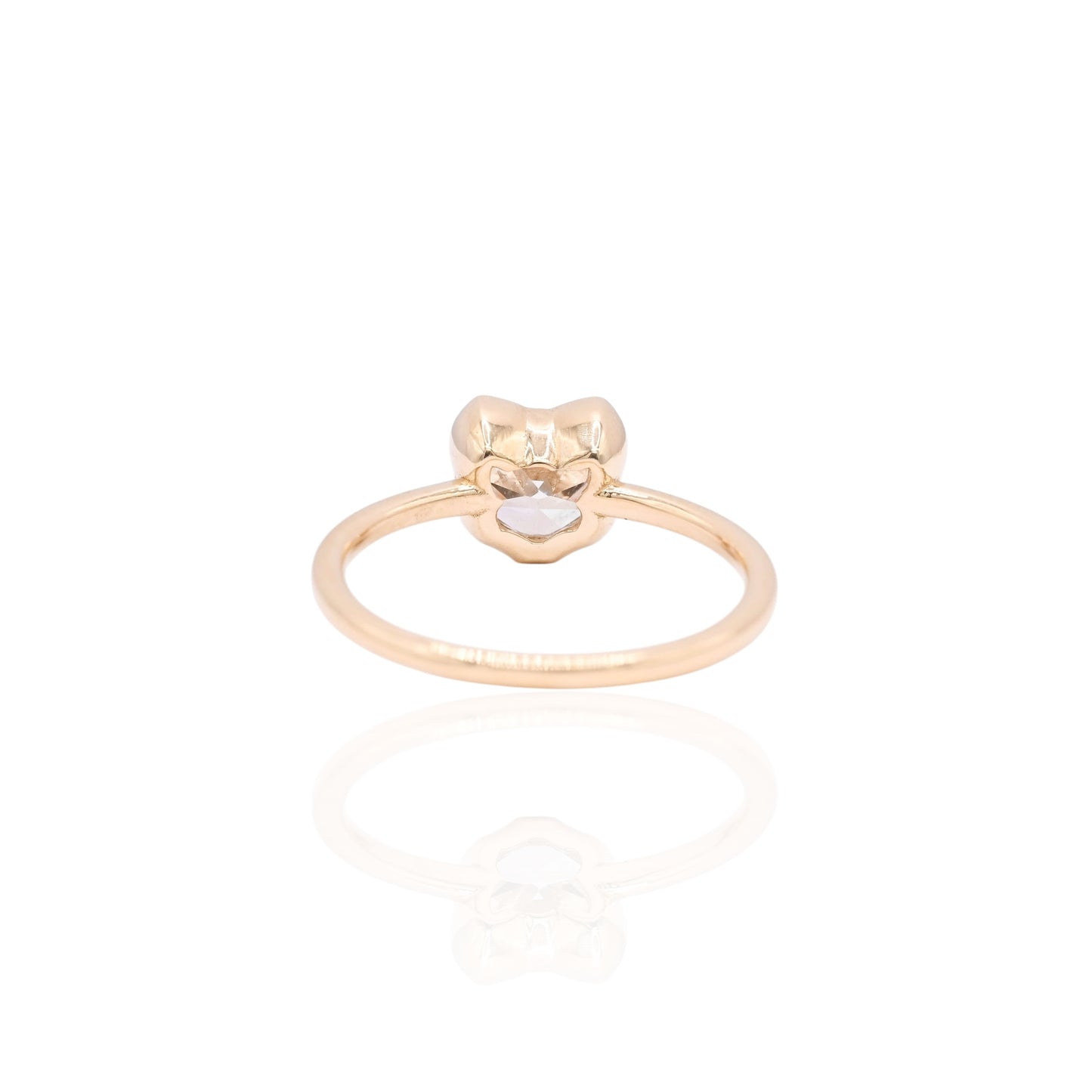 Purrfectly Loved LAB DIAMOND Bezel Cat Ring 18K Yellow Gold Size 7 (Larrea Original) 1.05cttw