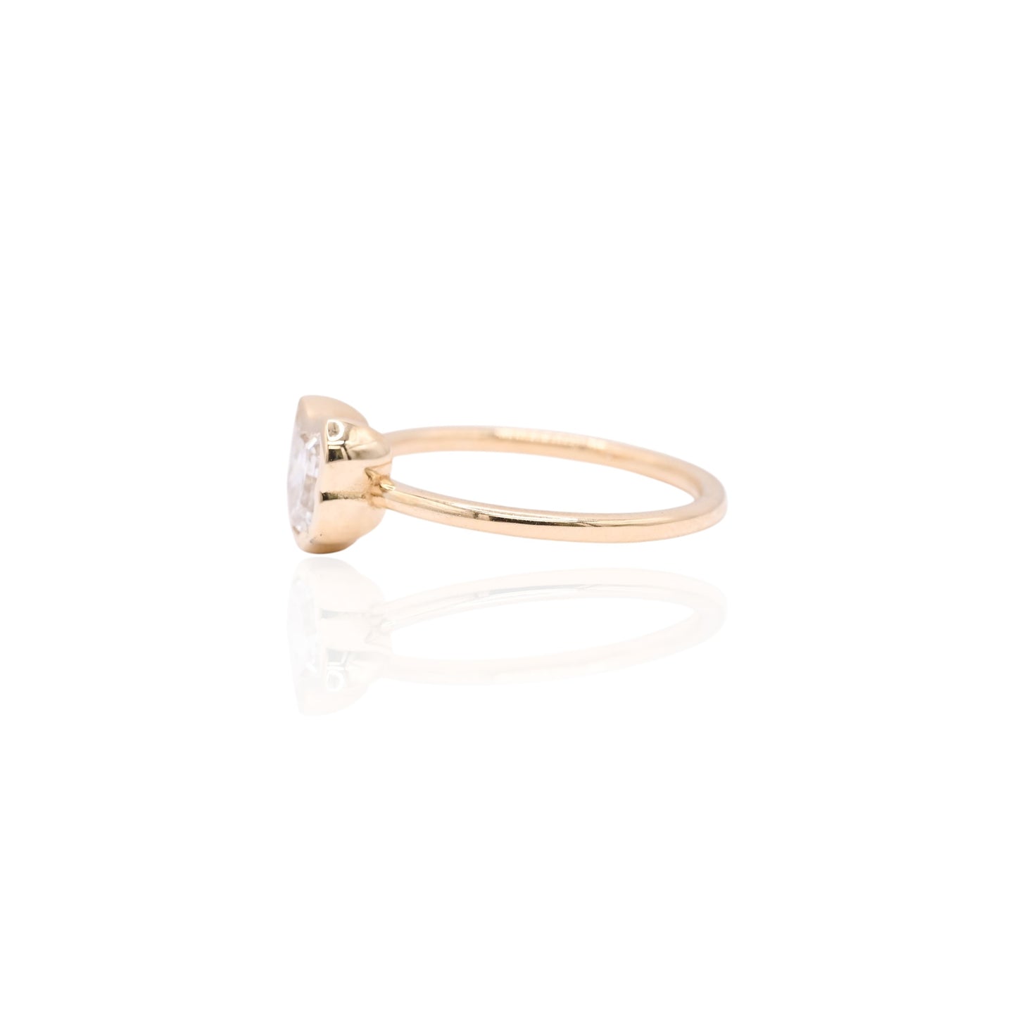 Purrfectly Loved LAB DIAMOND Bezel Cat Ring 18K Yellow Gold Size 7 (Larrea Original) 1.05cttw