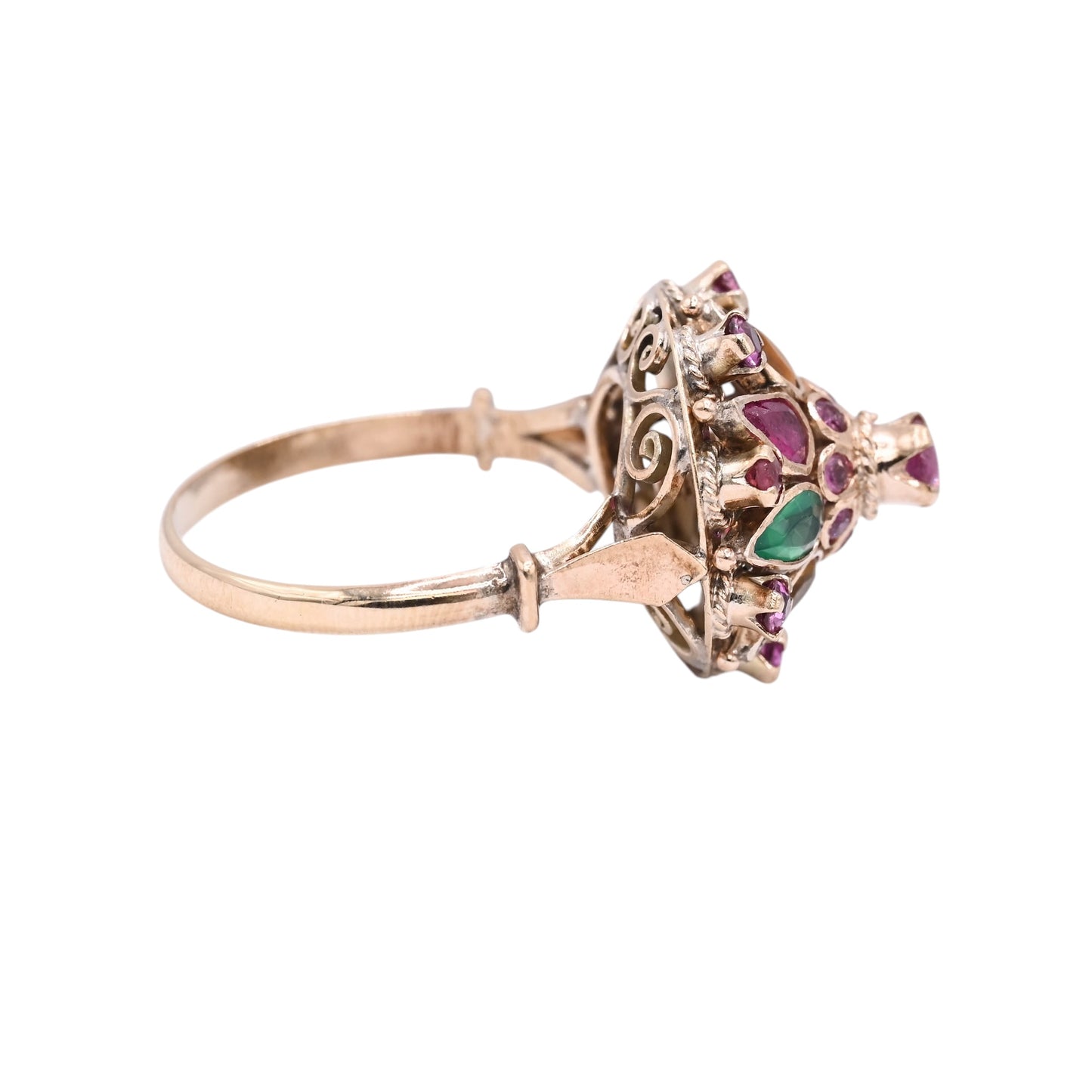 Multi-Gemstone Princess Ring 14K Yellow Gold Size 6.5