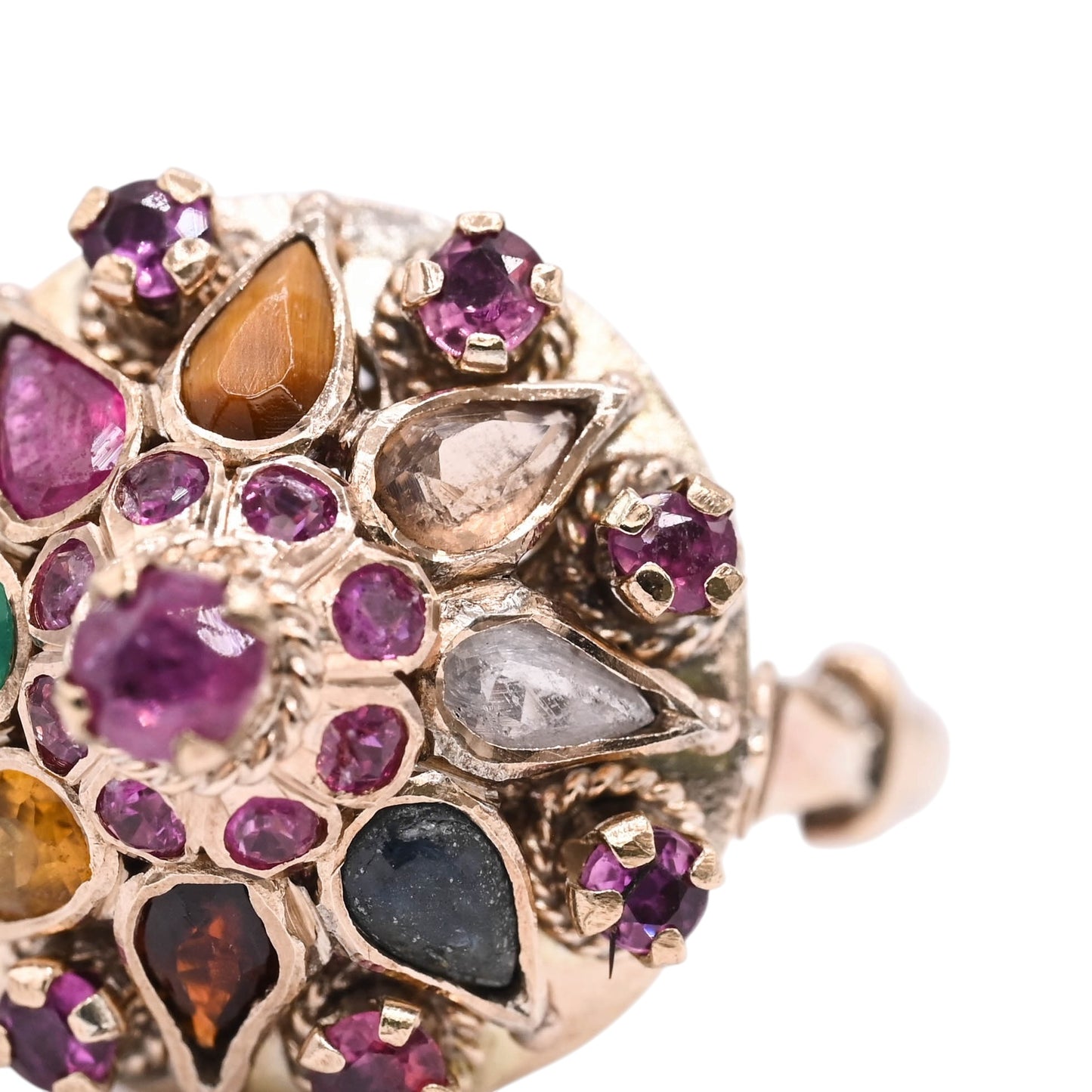 Multi-Gemstone Princess Ring 14K Yellow Gold Size 6.5