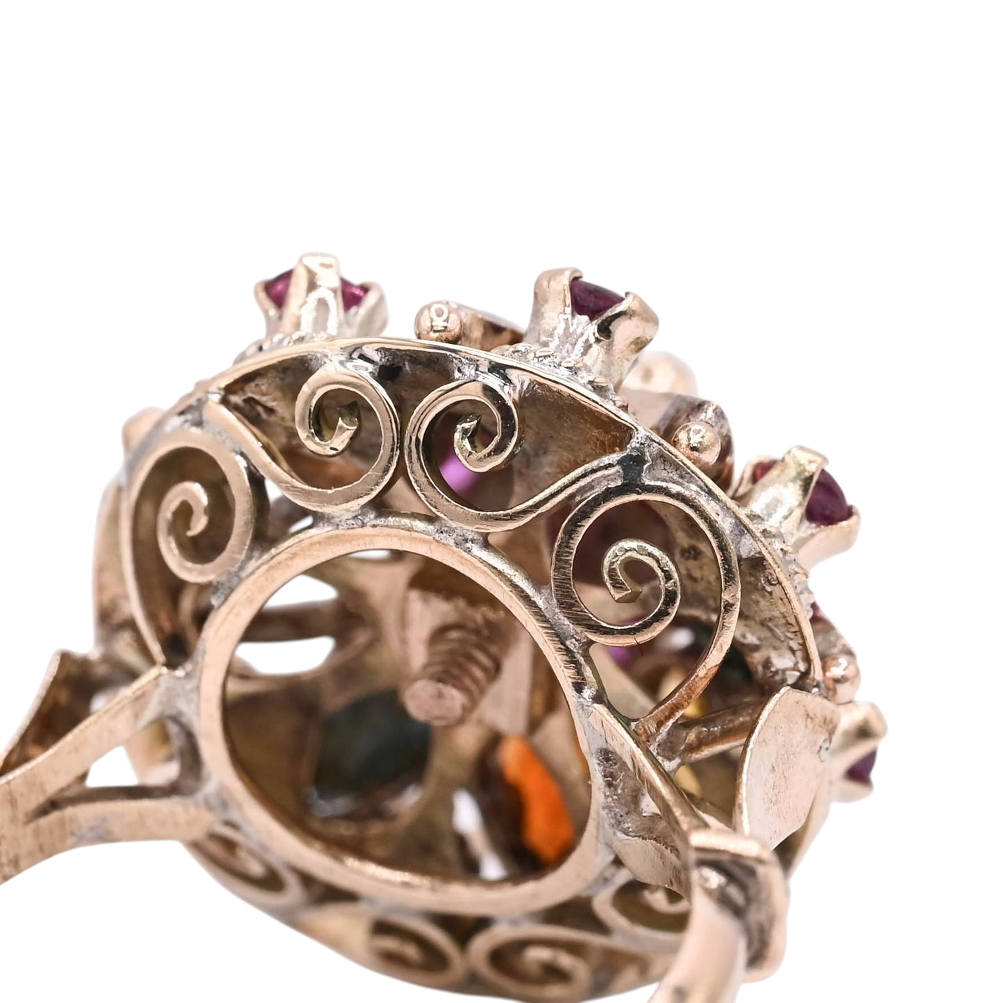 Multi-Gemstone Princess Ring 14K Yellow Gold Size 6.5