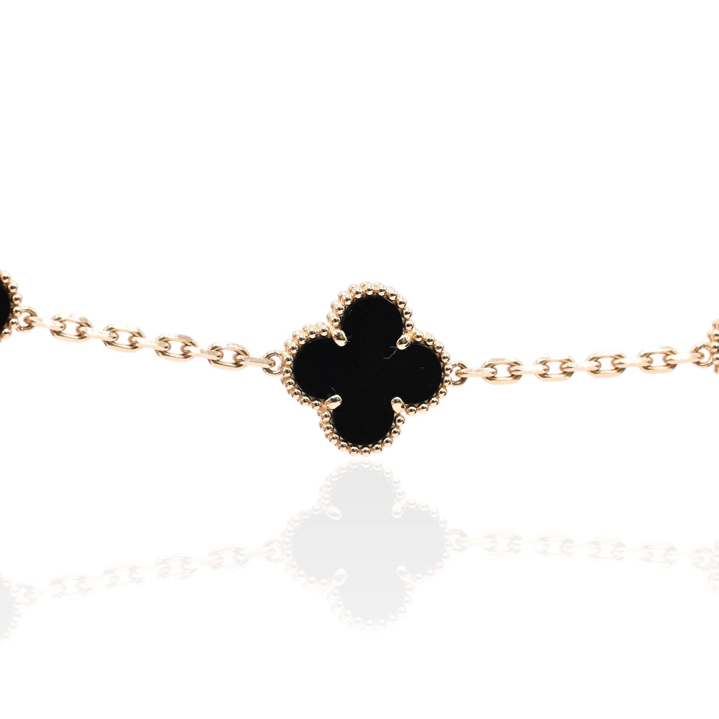 Black Clover Bracelet 18K Yellow Gold 7.5in