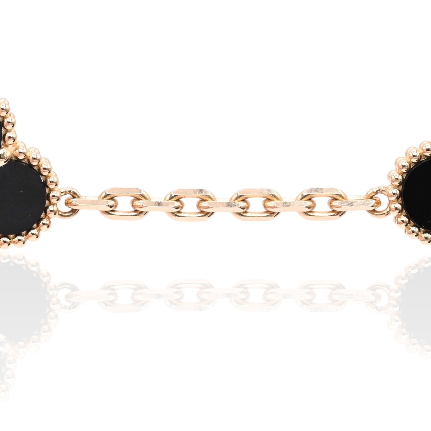 Black Clover Bracelet 18K Yellow Gold 7.5in