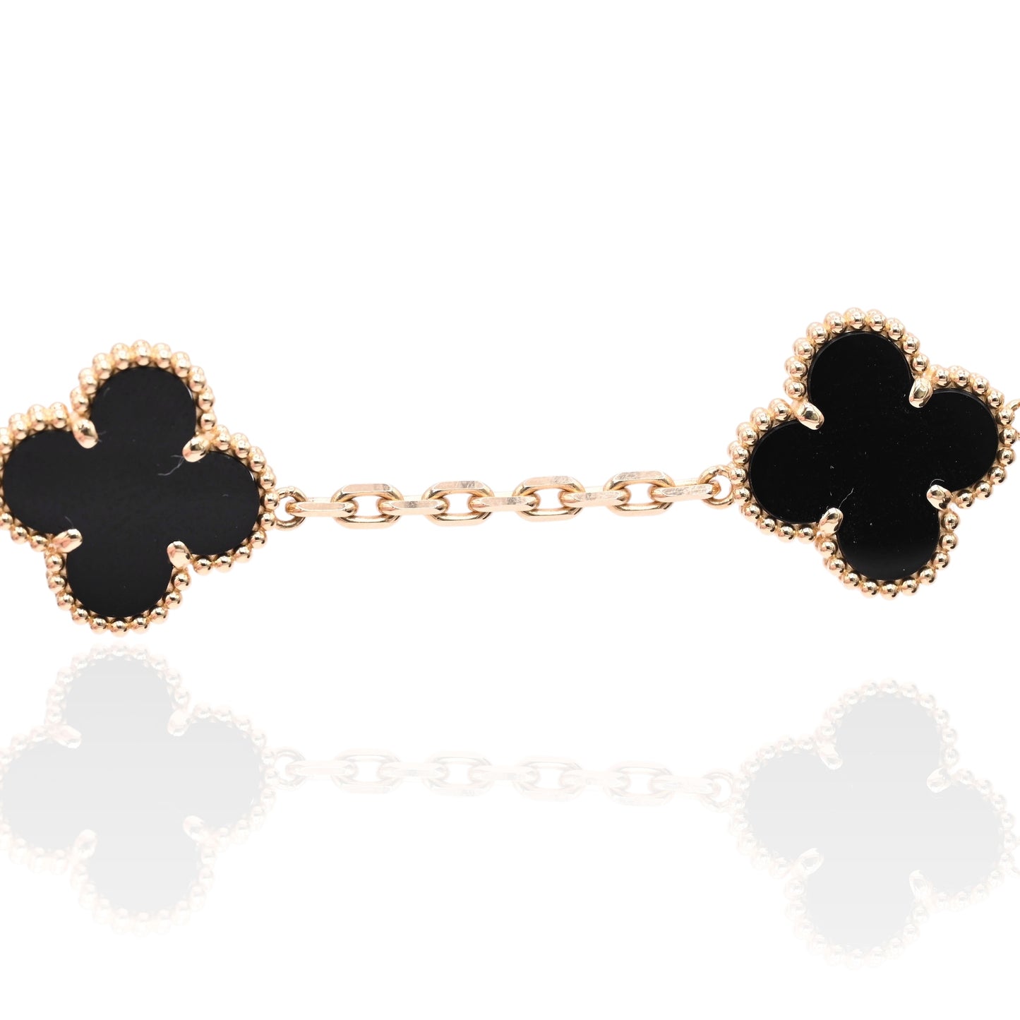 Black Clover Bracelet 18K Yellow Gold 7.5in