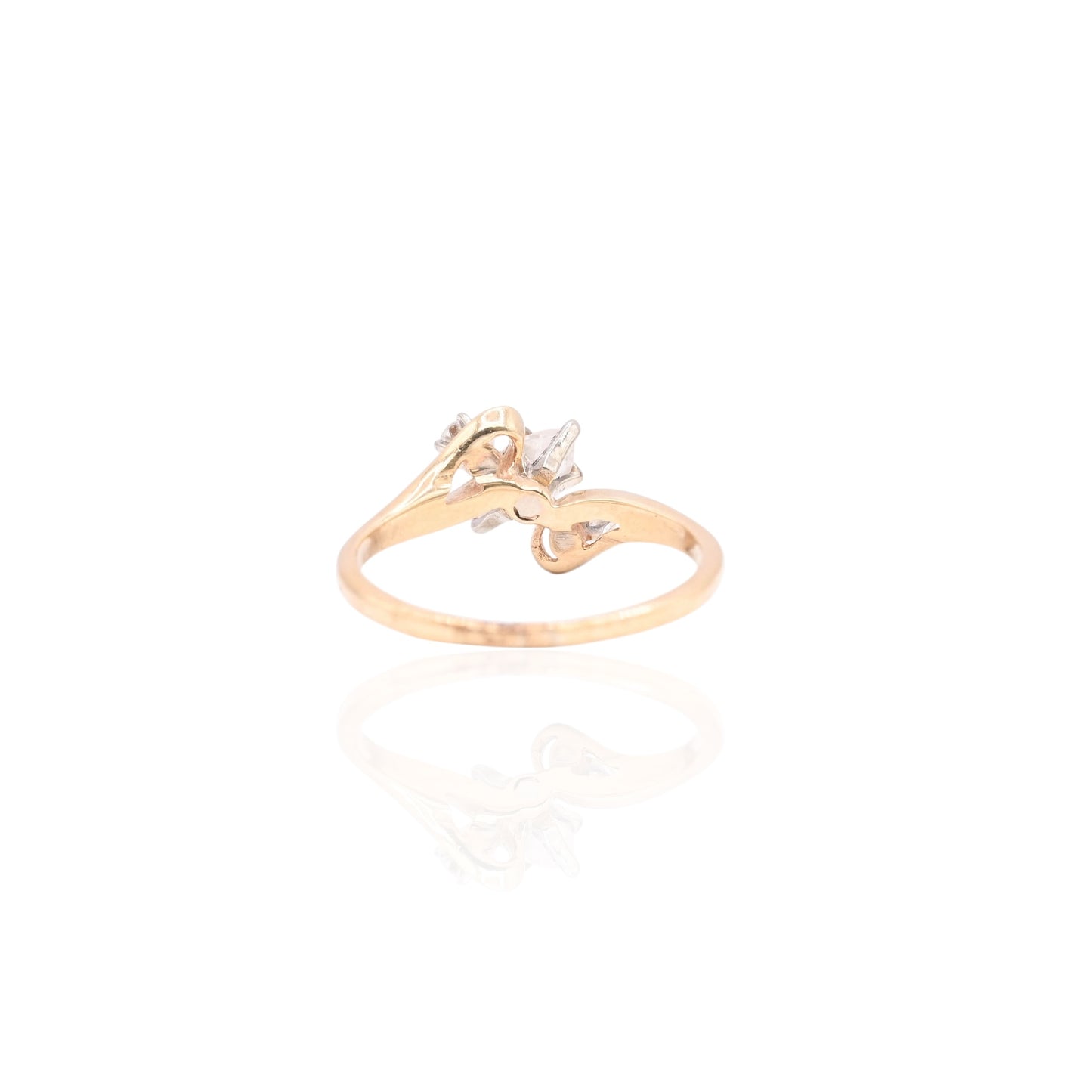 Slant Marquise Diamond Ring 14K Yellow Gold Size 5.25 0.33cttw