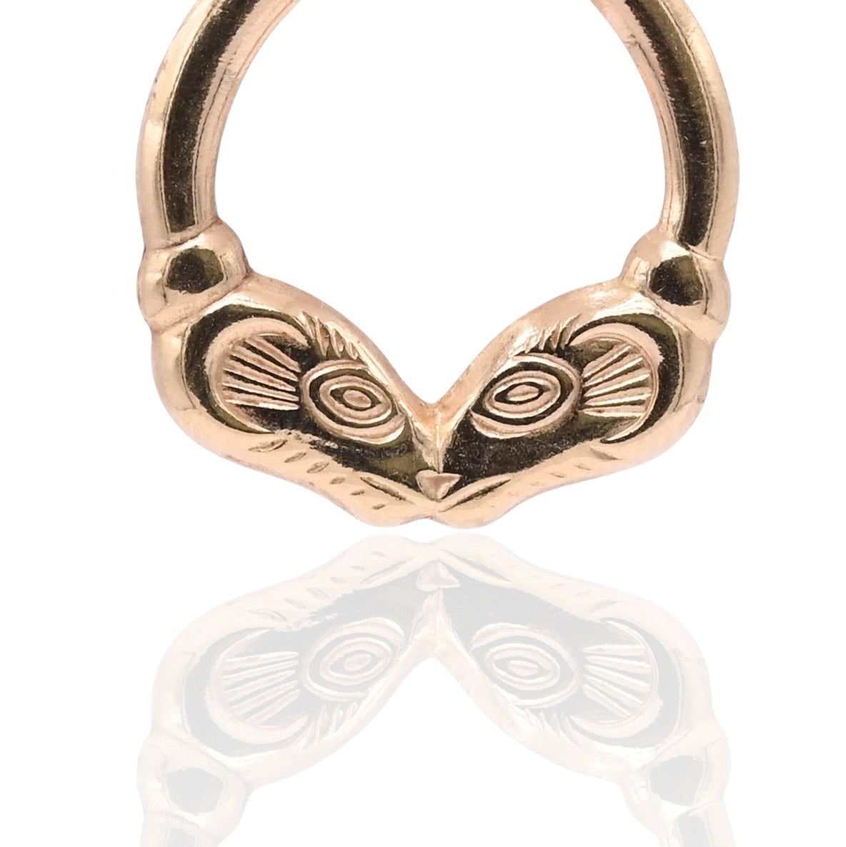 Ram Hoop Earrings with Hinge 14K Yellow Gold