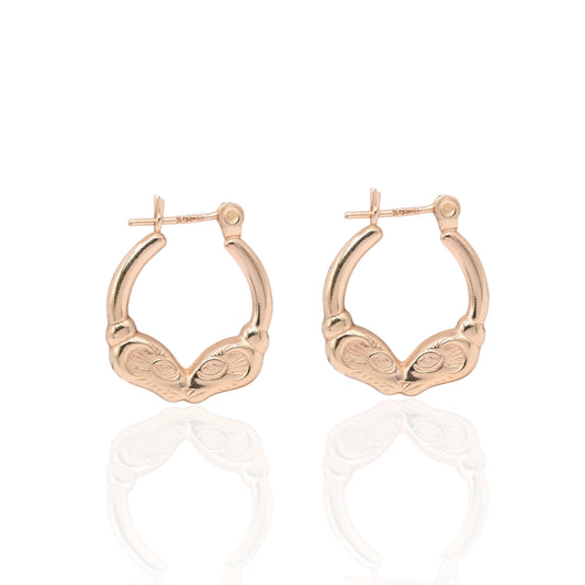 Ram Hoop Earrings with Hinge 14K Yellow Gold
