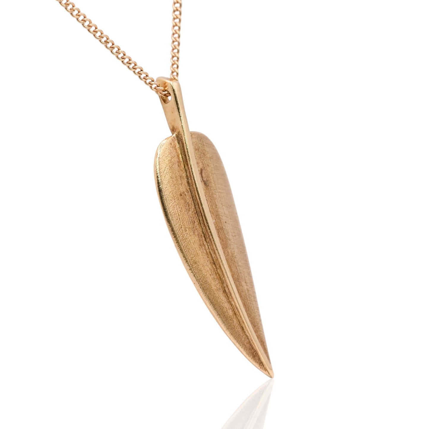 Tiffany & Co. Cummings Leaf Necklace 18K Yellow Gold with 18in Curb Chain