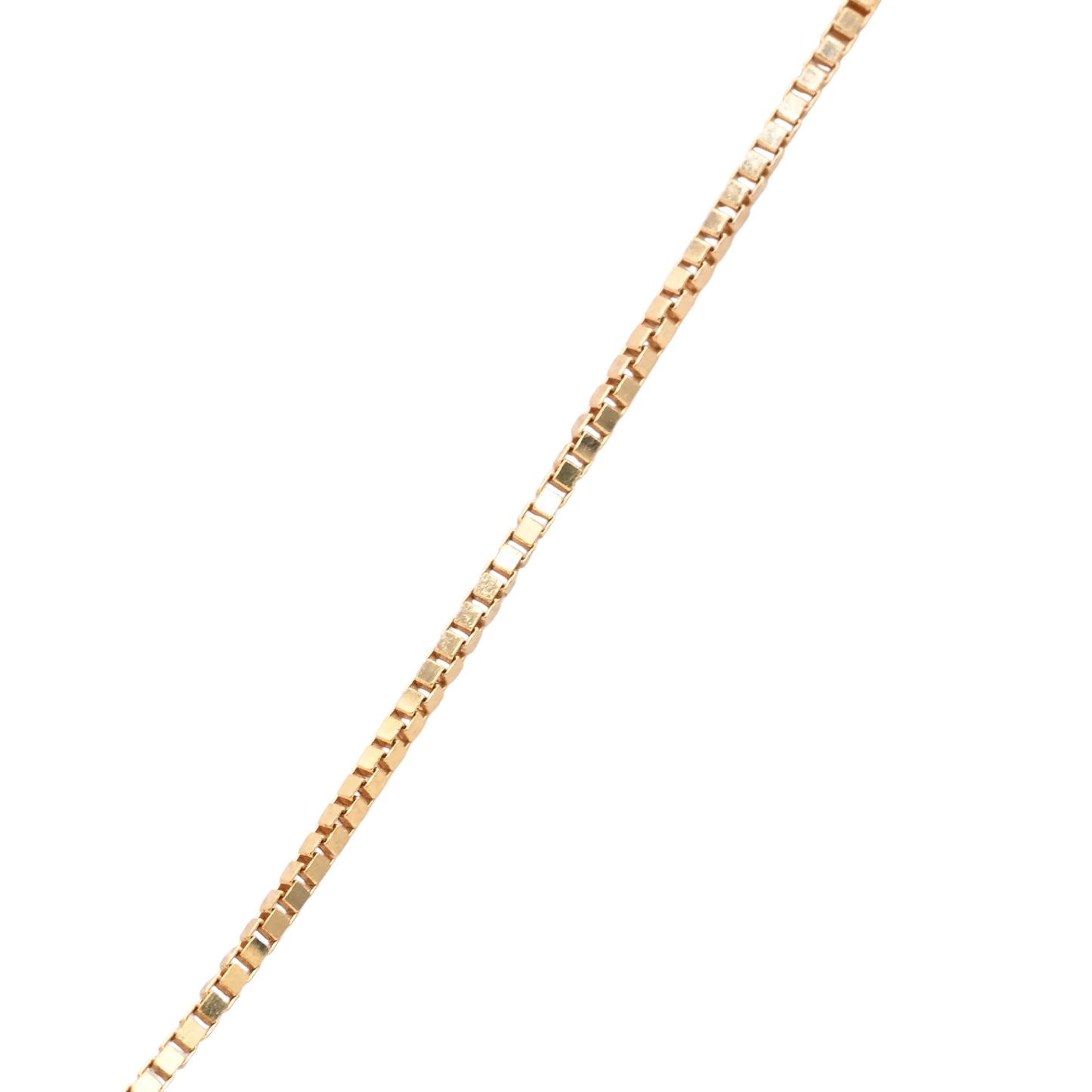 Round Bezel Diamond Slider Necklace 14K Yellow Gold with 18in Box Chain 0.04cttw