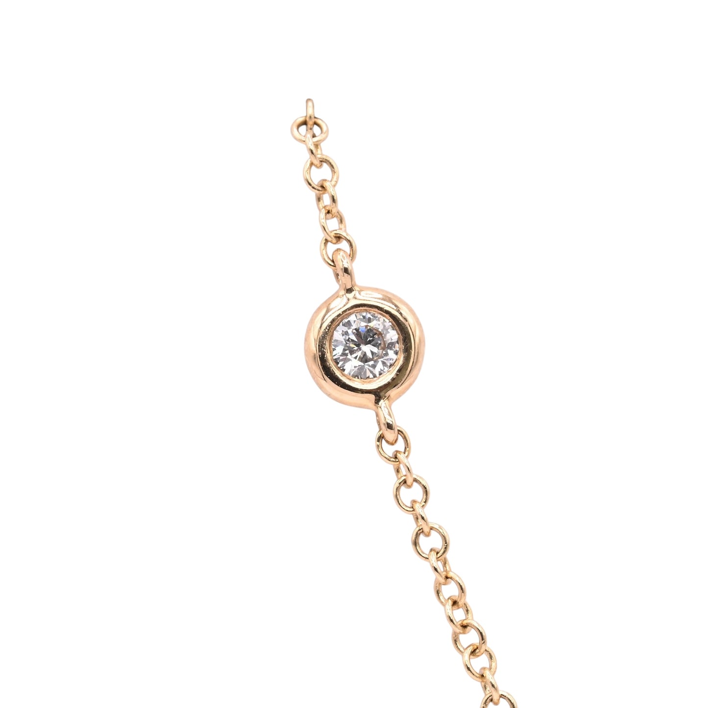 Letter 'S' Diamond Necklace and Bezel Accent Diamond 14K Yellow Gold with Adjustable Cable Chain 16in, 17in, and 18in 0.09cttw