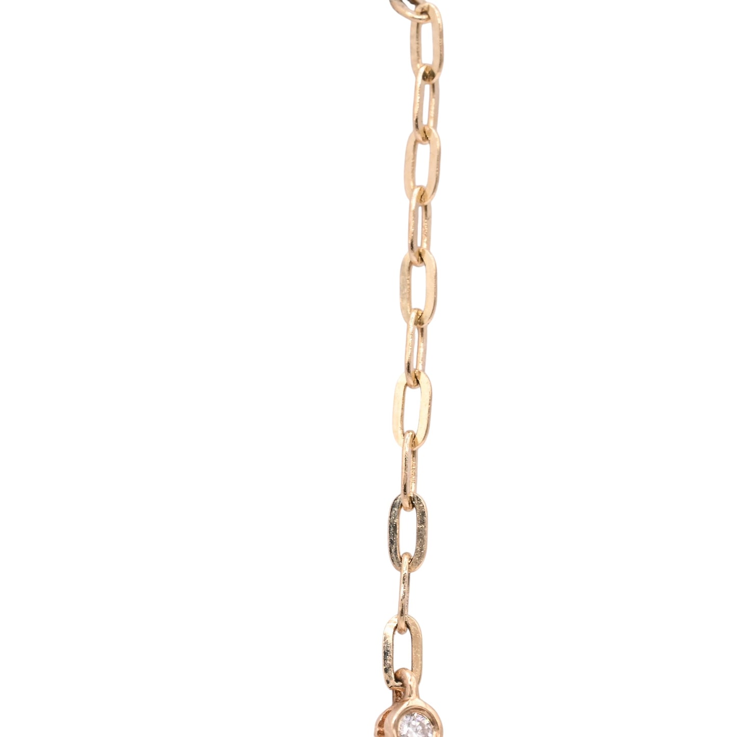 Curve Bar Diamond Necklace 14K Yellow Gold with Adjustable Cable Chain 16in, 17in, and 18in 0.08cttw