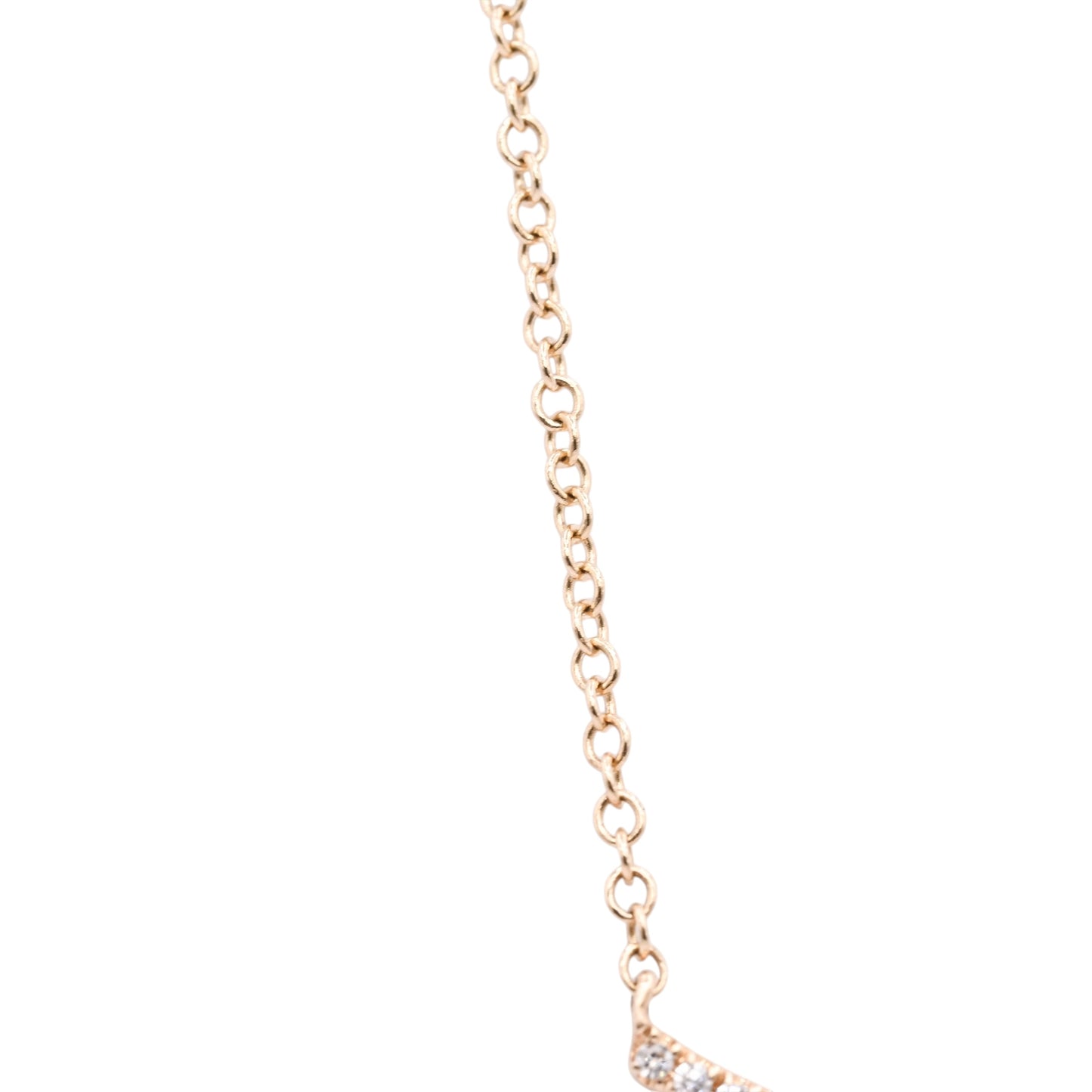 Curved Round Bezel Diamond Necklace 14K Yellow Gold with Adjustable Diamond Cut Paperclip Chain 16in, 17in, and 18in 0.25cttw