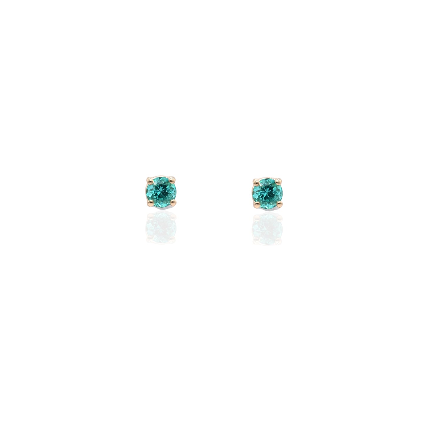 Paraiba Tourmaline Stud Earrings with Screwbacks 14K Yellow Gold 0.50cttw (Larrea Original)