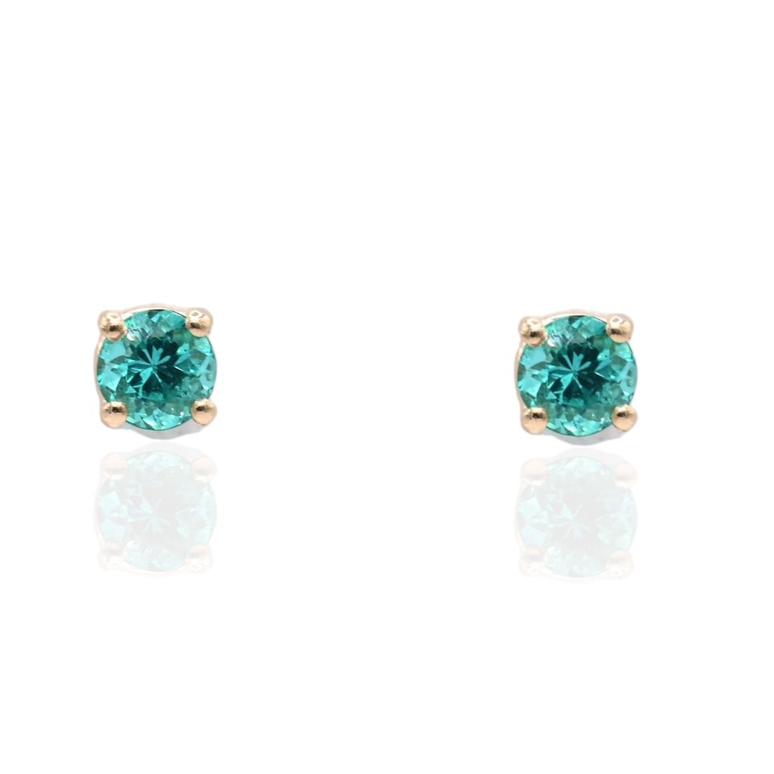 Paraiba Tourmaline Stud Earrings with Screwbacks 14K Yellow Gold 0.50cttw (Larrea Original)