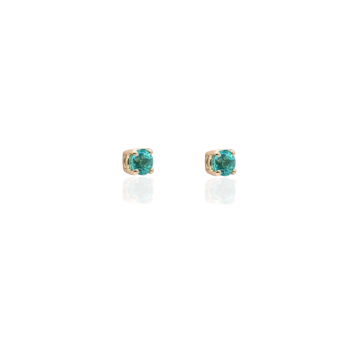 Paraiba Tourmaline Stud Earrings with Screwbacks 14K Yellow Gold 0.50cttw (Larrea Original)