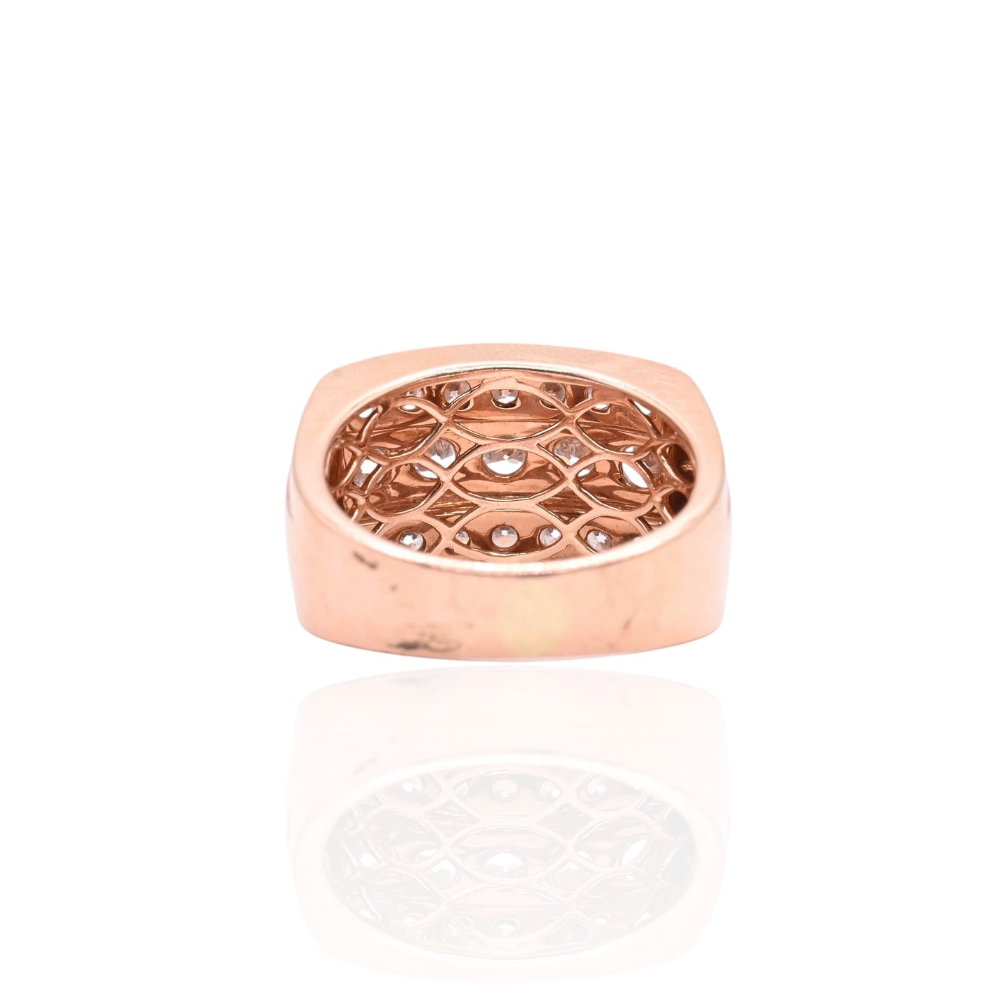 Three Row Diamond Ring 14K Rose Gold Size 9.5 1.84cttw