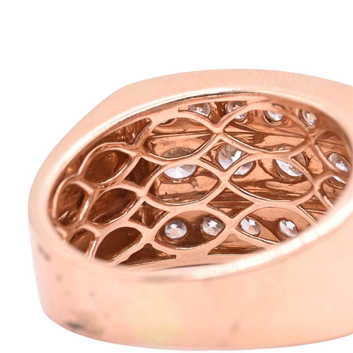 Three Row Diamond Ring 14K Rose Gold Size 9.5 1.84cttw