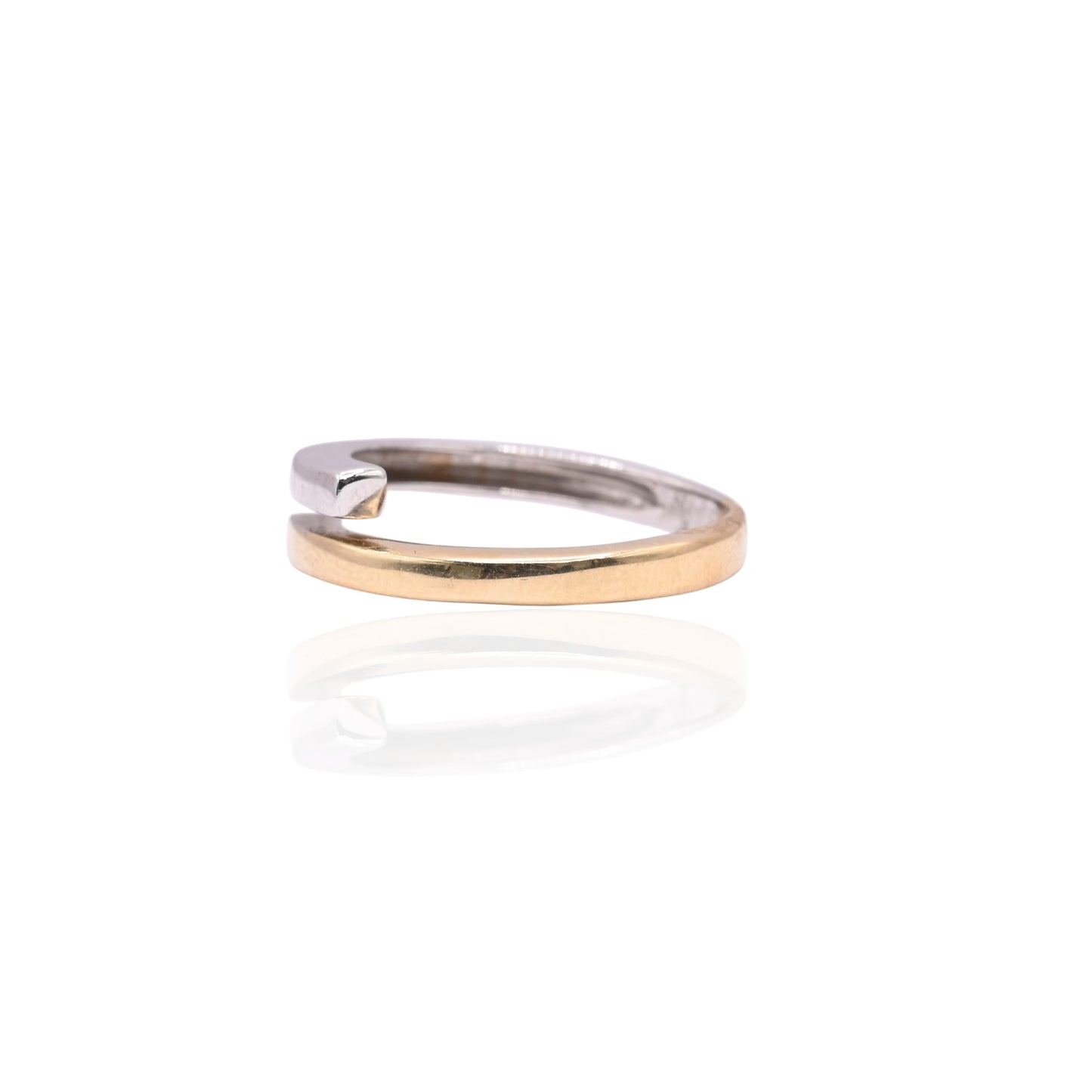 Two Tone Wrap Ring 14K Yellow Gold and White Gold Size 6.5