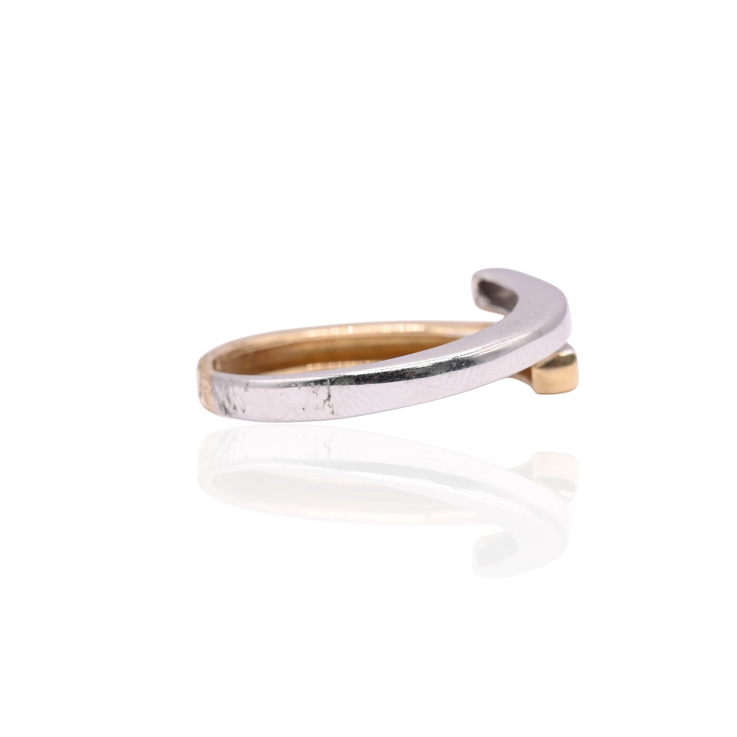 Two Tone Wrap Ring 14K Yellow Gold and White Gold Size 6.5