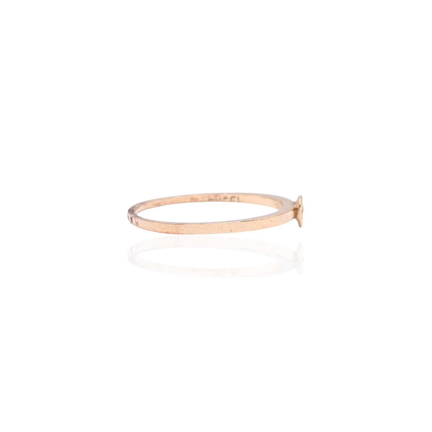 Dainty Heart Ring with Old Mine Cut Diamond 18K Yellow Gold Size 5.5 0.0075cttw
