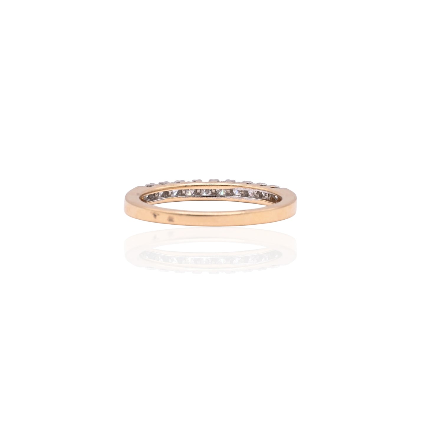 Diamond Wedding Band 14K Yellow Gold Ring Size 6.75 2mm 0.25cttw