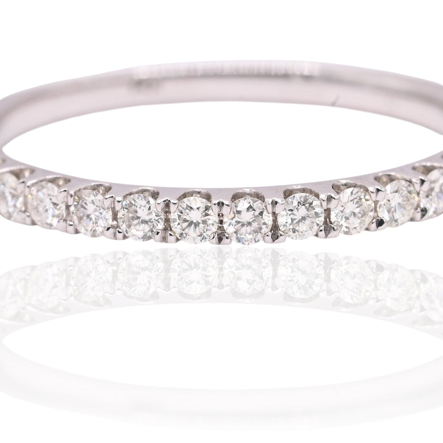 Diamond Anniversary Band 14K White Gold Ring Size 6.25 1.5mm 0.20cttw