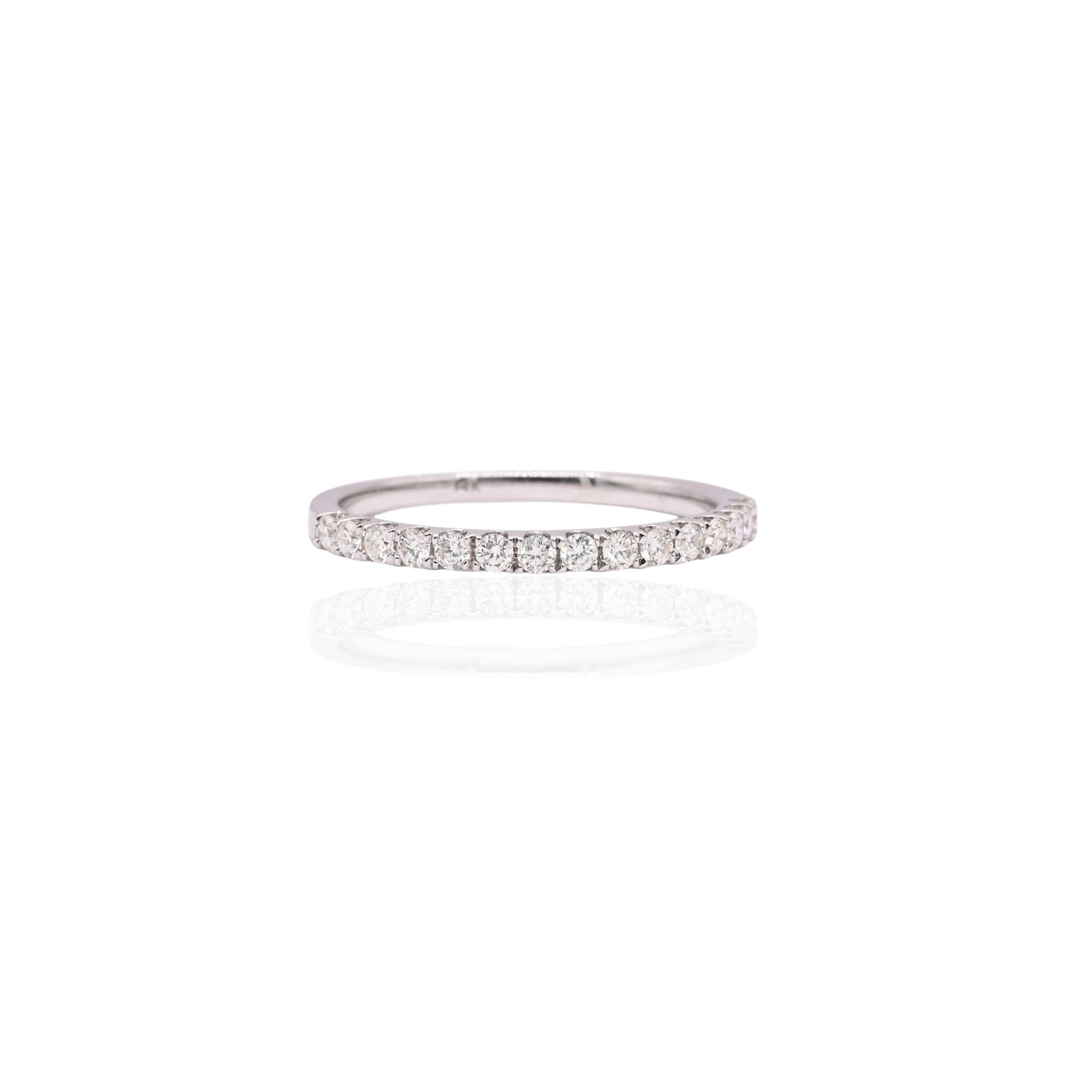 Diamond Anniversary Band 14K White Gold Ring Size 6.25 1.5mm 0.20cttw