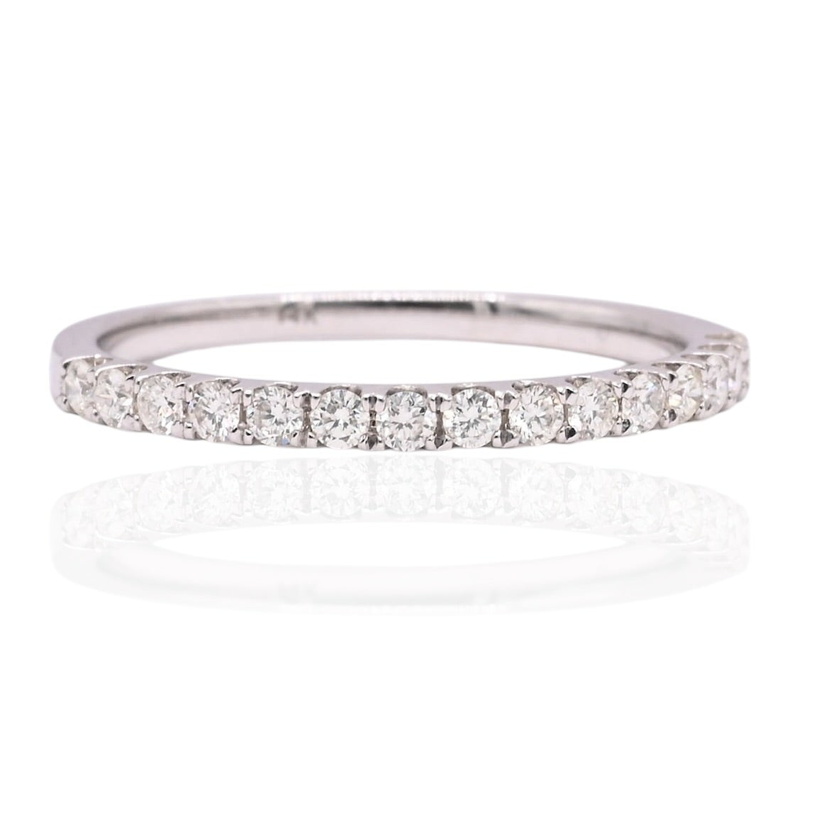 Diamond Anniversary Band 14K White Gold Ring Size 6.25 1.5mm 0.20cttw