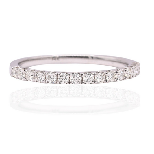 Diamond Anniversary Band 14K White Gold Ring Size 6.25 1.5mm 0.20cttw