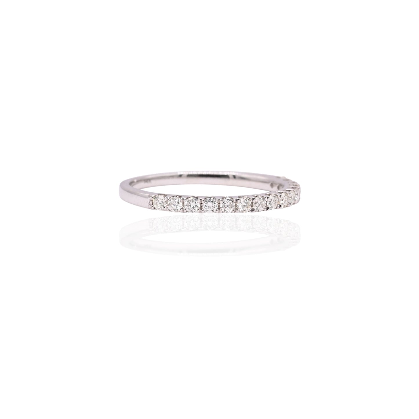 Diamond Anniversary Band 14K White Gold Ring Size 6.25 1.5mm 0.20cttw