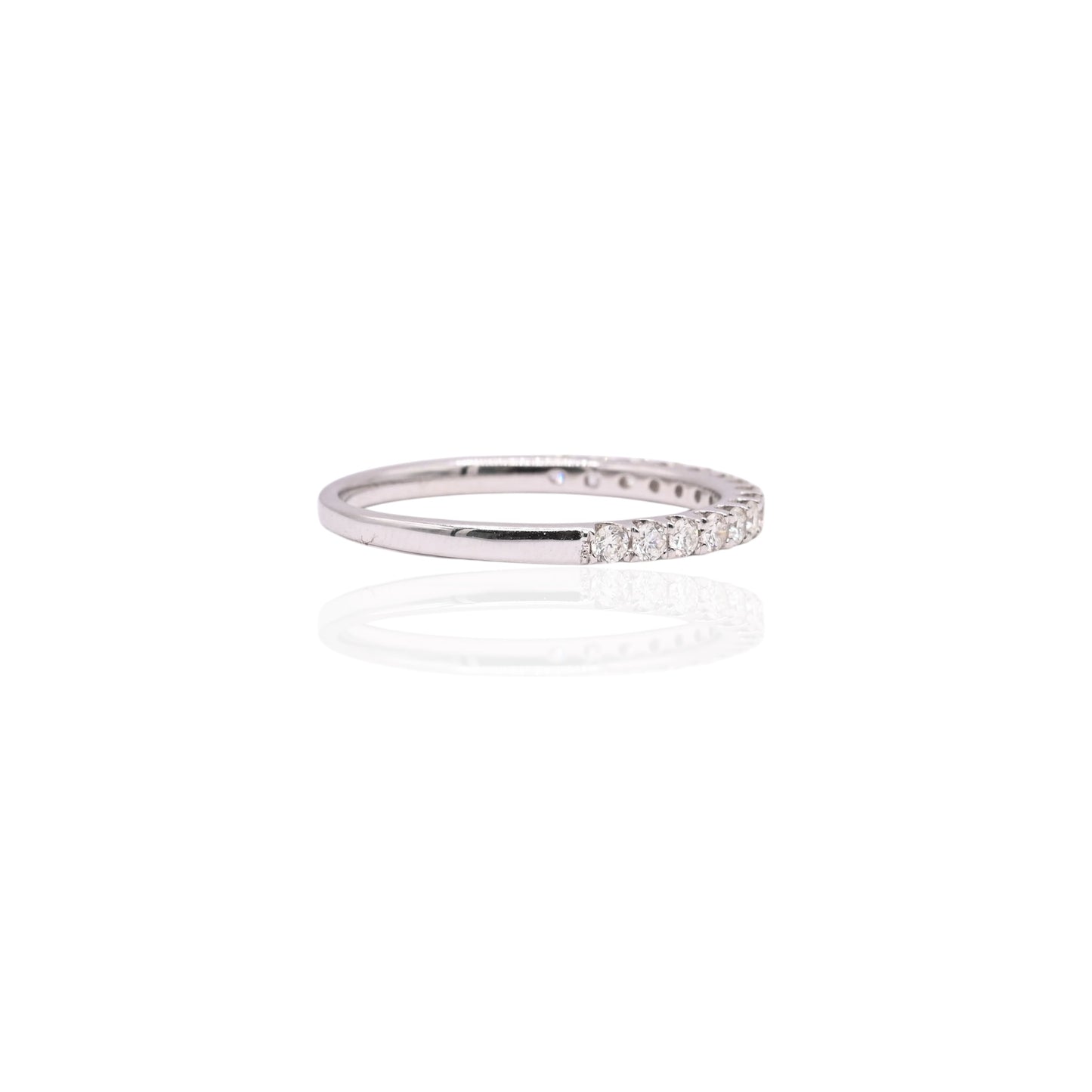 Diamond Anniversary Band 14K White Gold Ring Size 6.25 1.5mm 0.20cttw