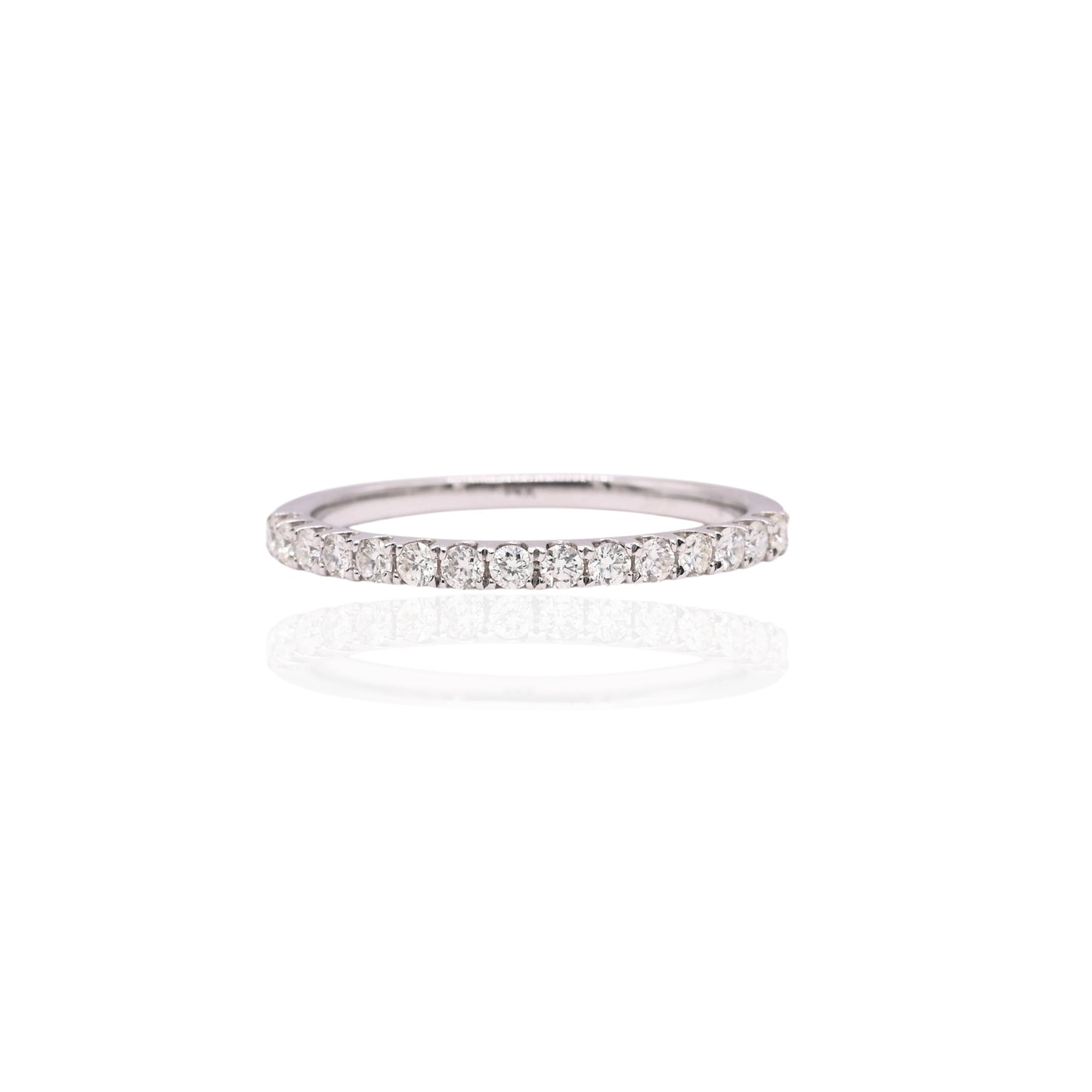 Diamond Anniversary Band 14K White Gold Ring Size 6.25 1.5mm 0.20cttw