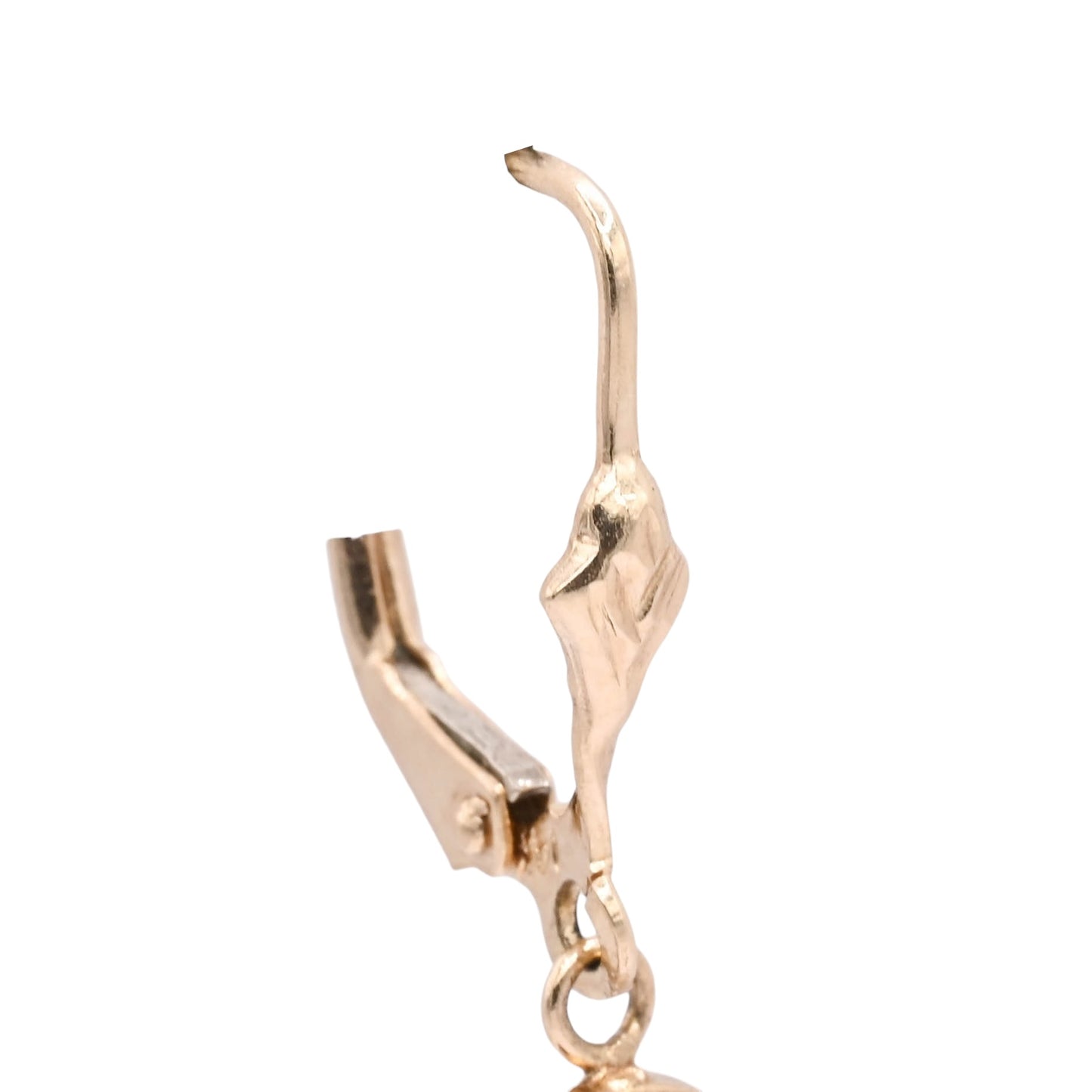 Cupid Angel Dangle Earrings with Lever Backs 14K Yellow Gold