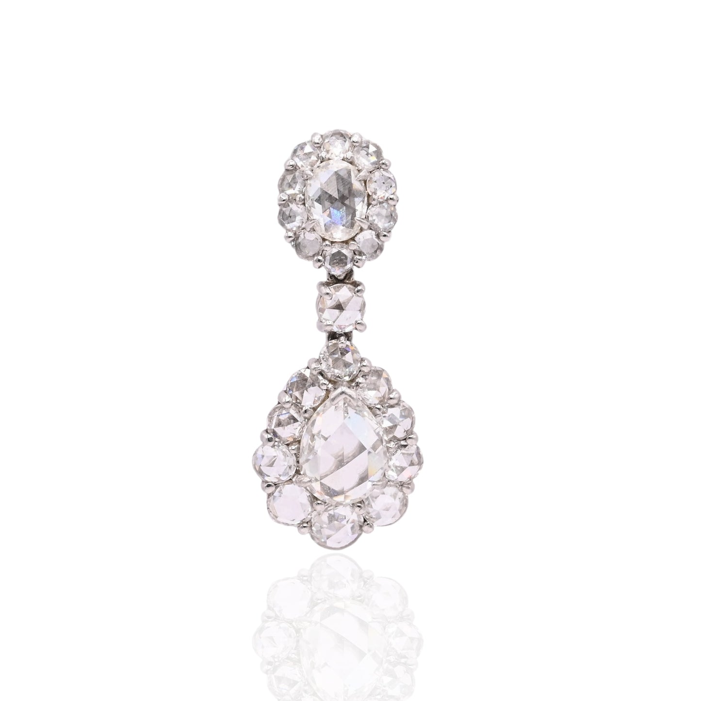 Diamond Cluster Dangle Earrings with Screwbacks Platinum 7.24cttw