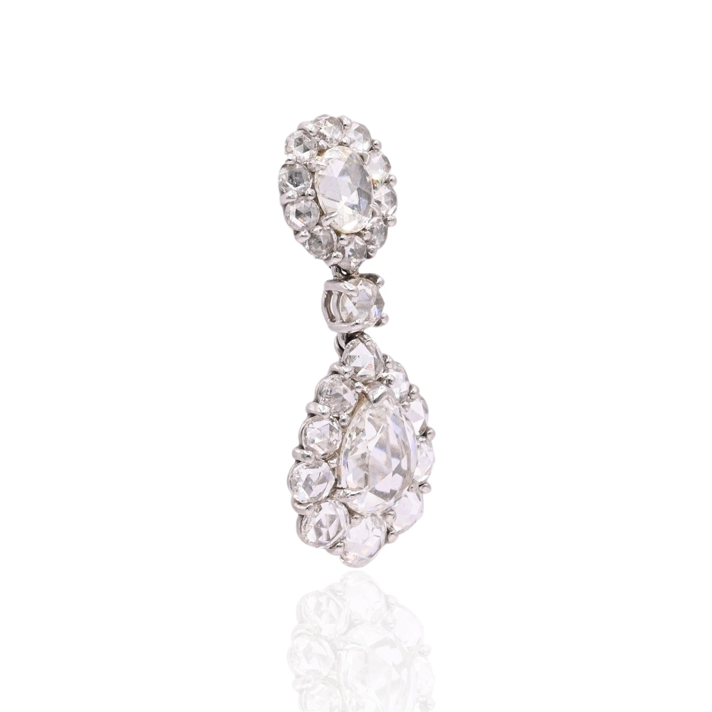 Diamond Cluster Dangle Earrings with Screwbacks Platinum 7.24cttw