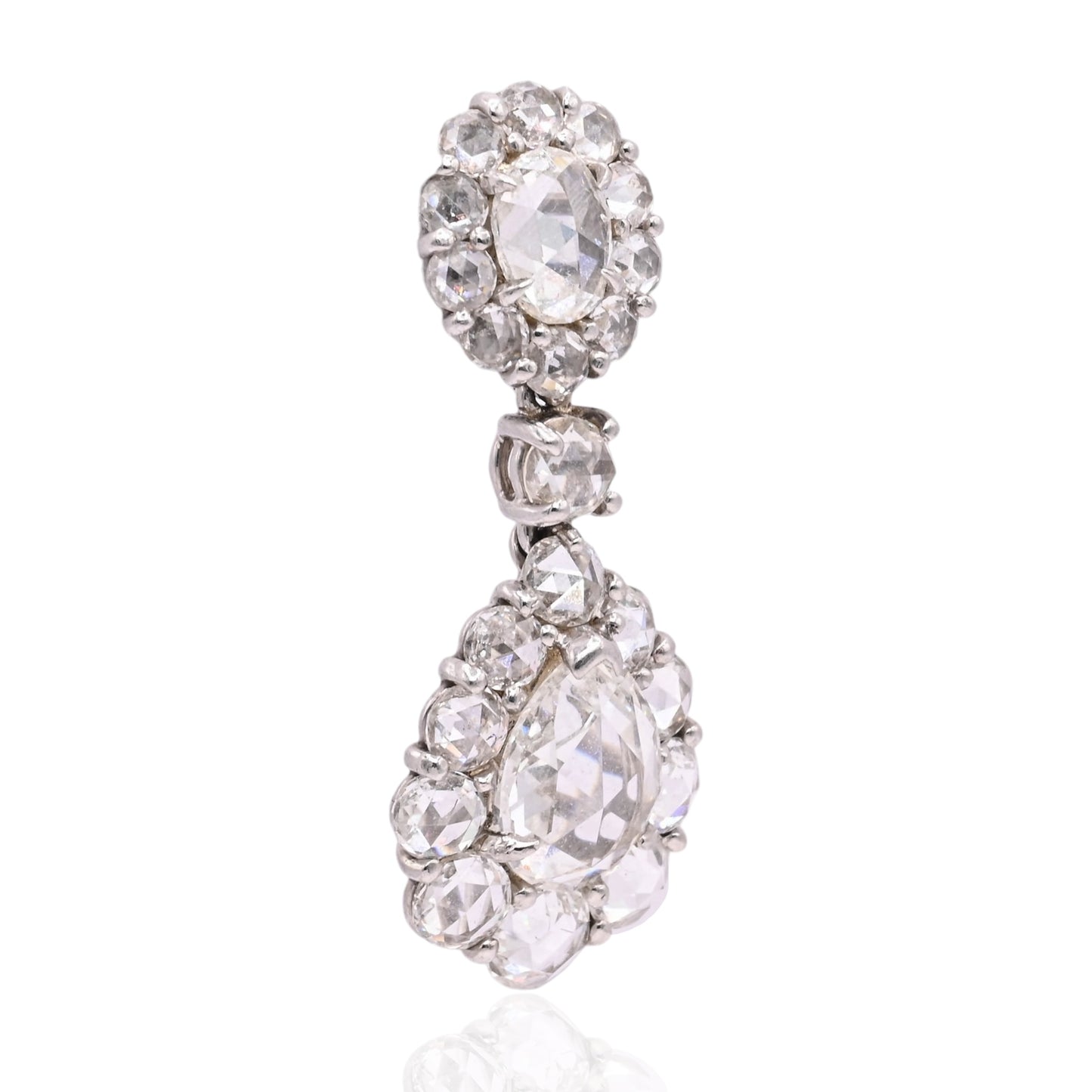 Diamond Cluster Dangle Earrings with Screwbacks Platinum 7.24cttw